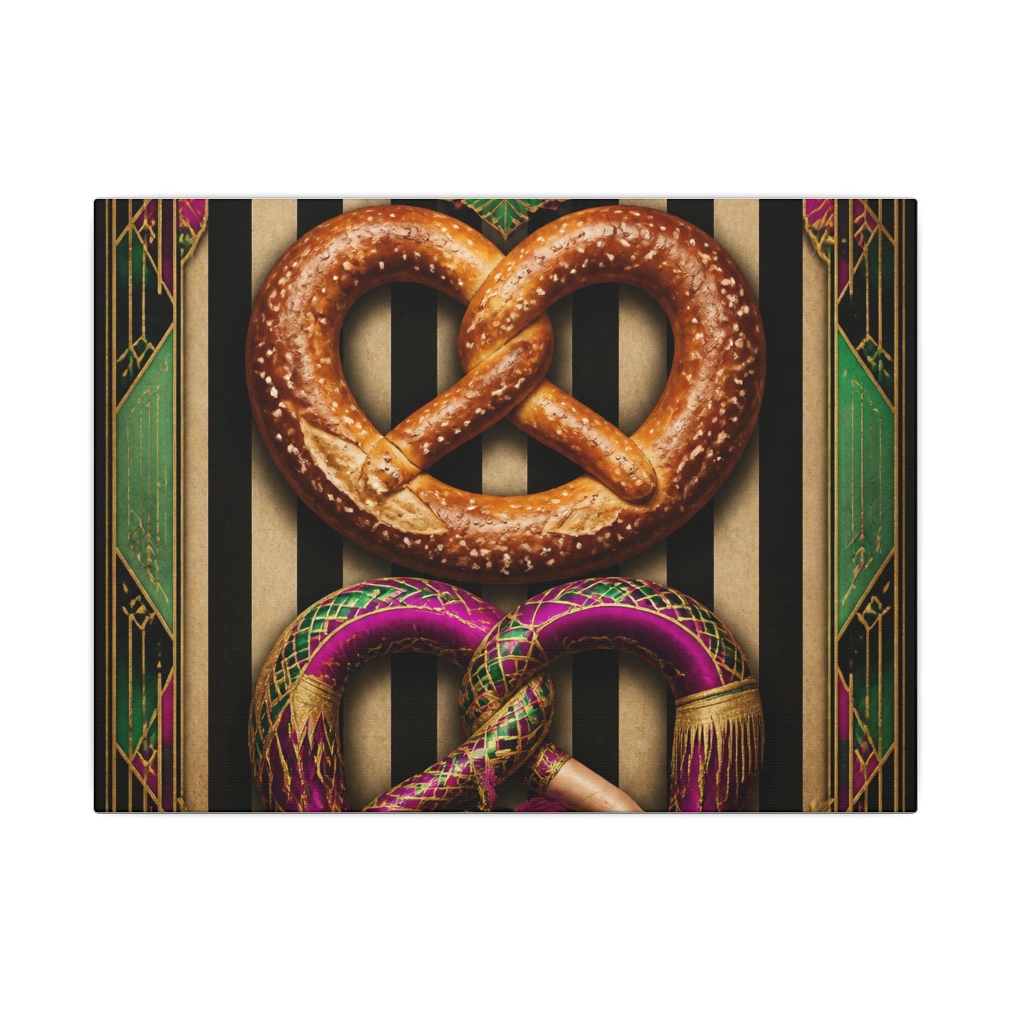 Pretzel Contortionist Wall Art Canvas 16×20 Art Deco Entryway Decor Maximalist Print