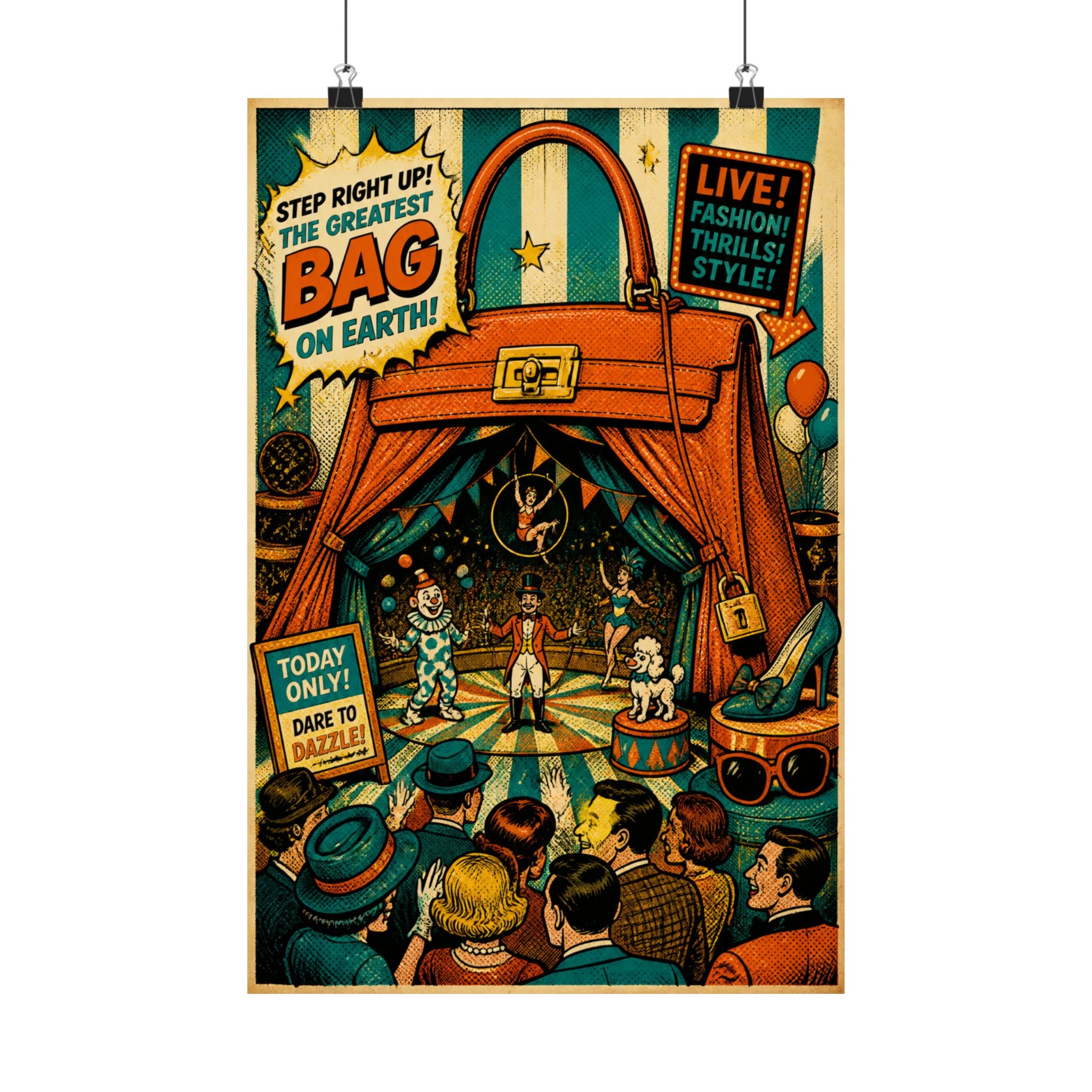 Handbag Big Top Wall Art Poster 18×24 Pop Art Living Room Decor Maximalist Print
