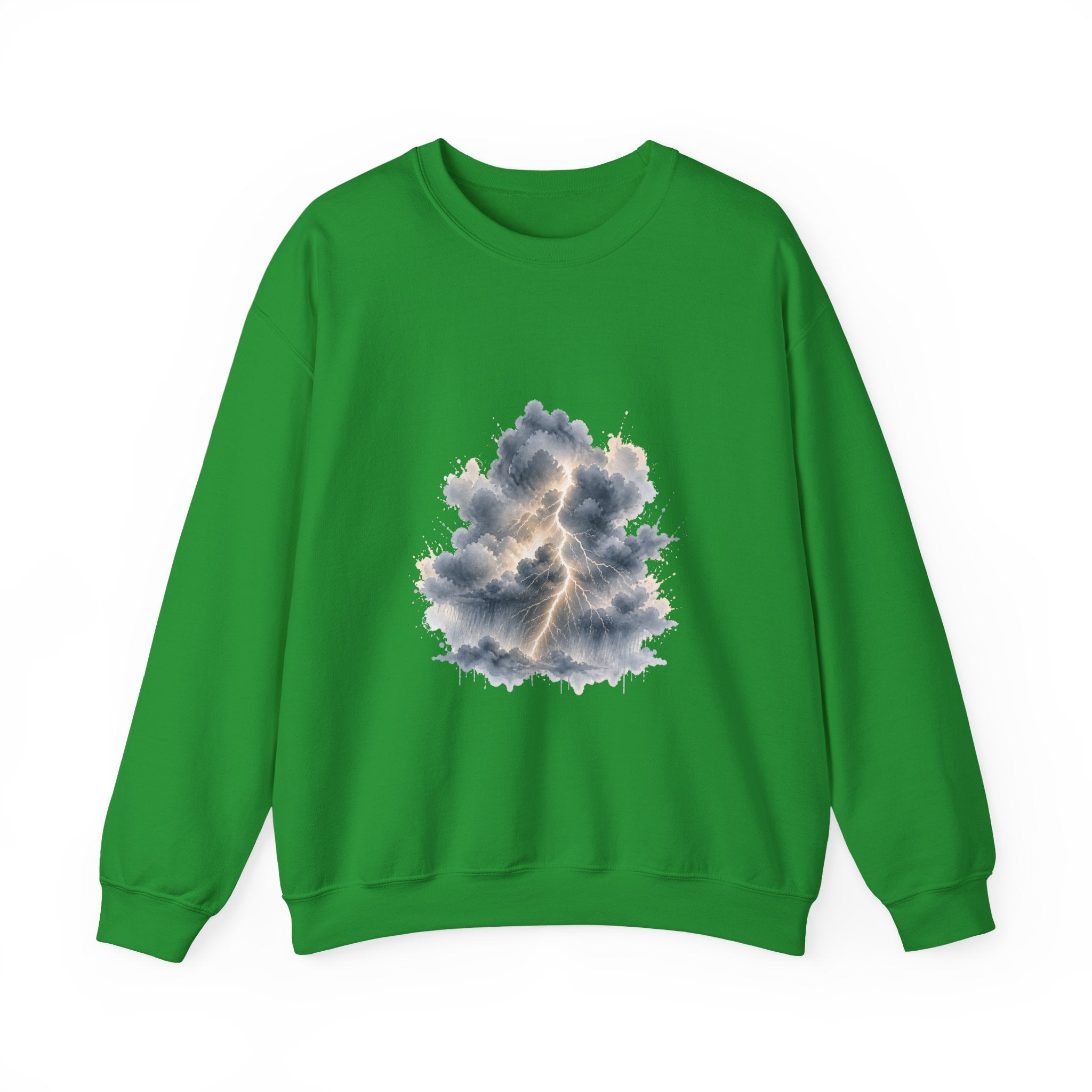 Matching Couple Sweatshirt - Storm & Rainbow Matching Couple Crewneck Sweatshirt Watercolor Art His Hers Engagement Gift - Design A