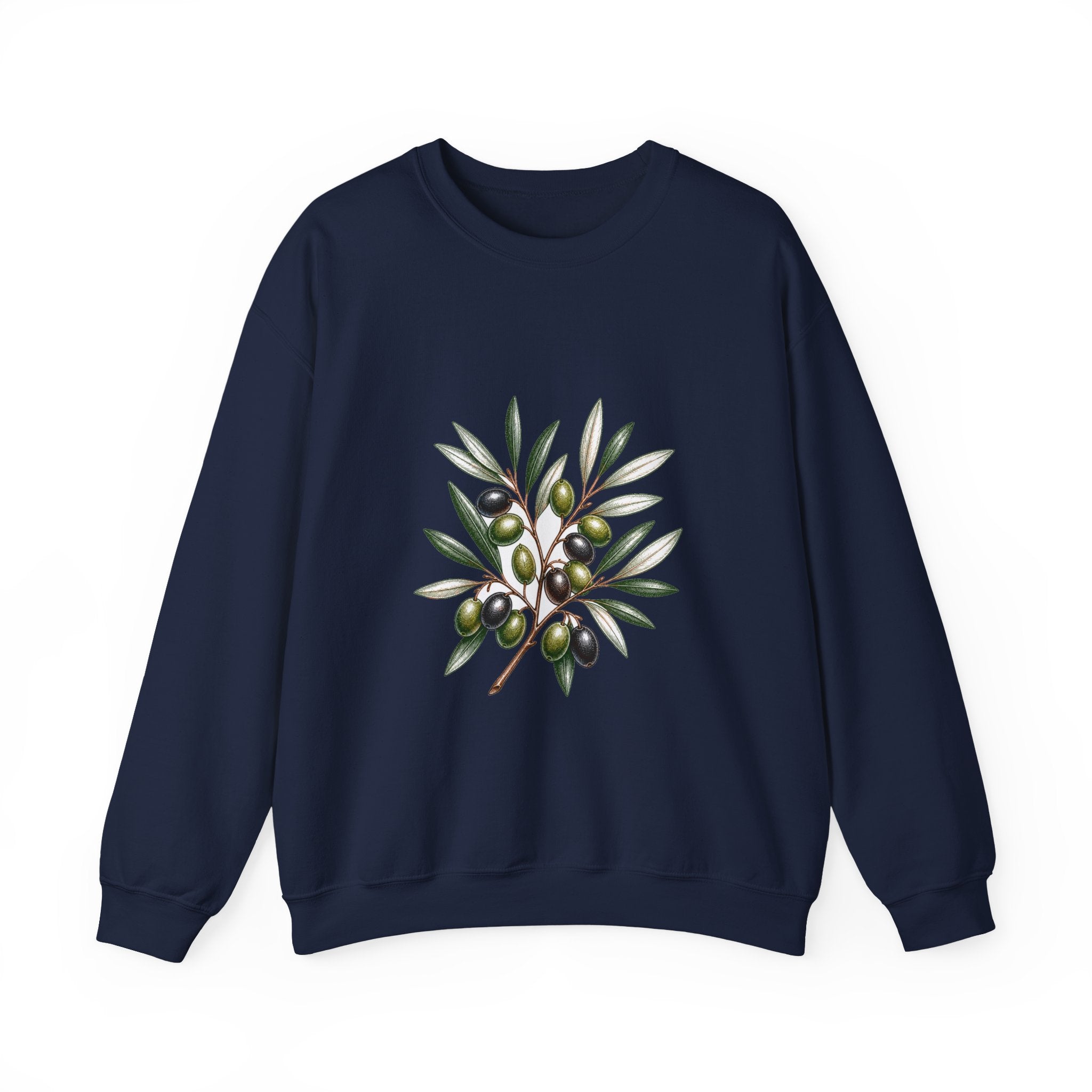 Matching Couple Sweatshirt - Olive Branch & Fig Matching Couple Premium Fleece Sweatshirt Hand-Drawn Art His Hers Anniversary Gift - Design A