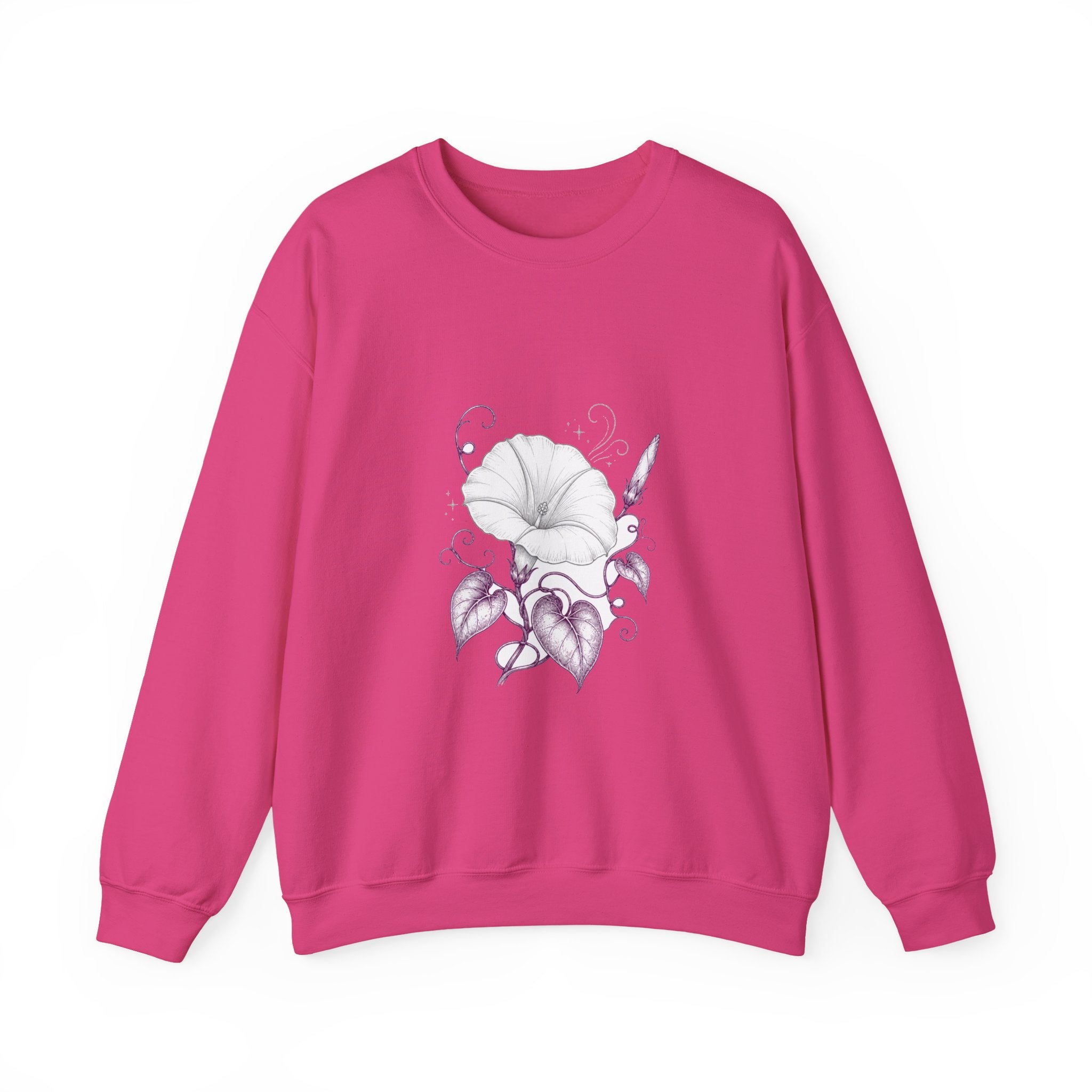 Matching Couple Sweatshirt - Sunflower & Moonflower Matching Couple Premium Fleece Sweatshirt Hand-Drawn Art His Hers Anniversary Gift - Design B