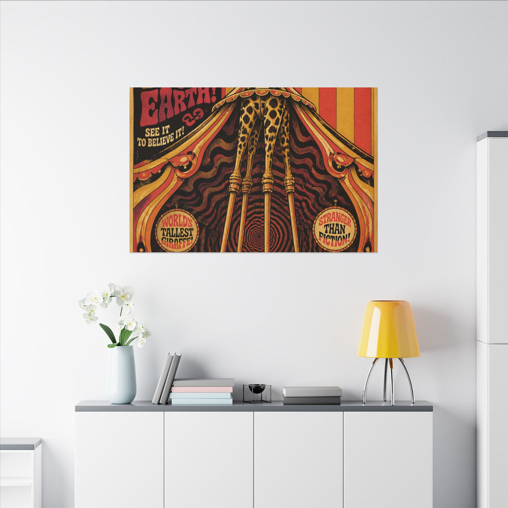 Giraffe on Stilts Wall Art Canvas 16×20 Psychedelic Cafe Decor Maximalist Print