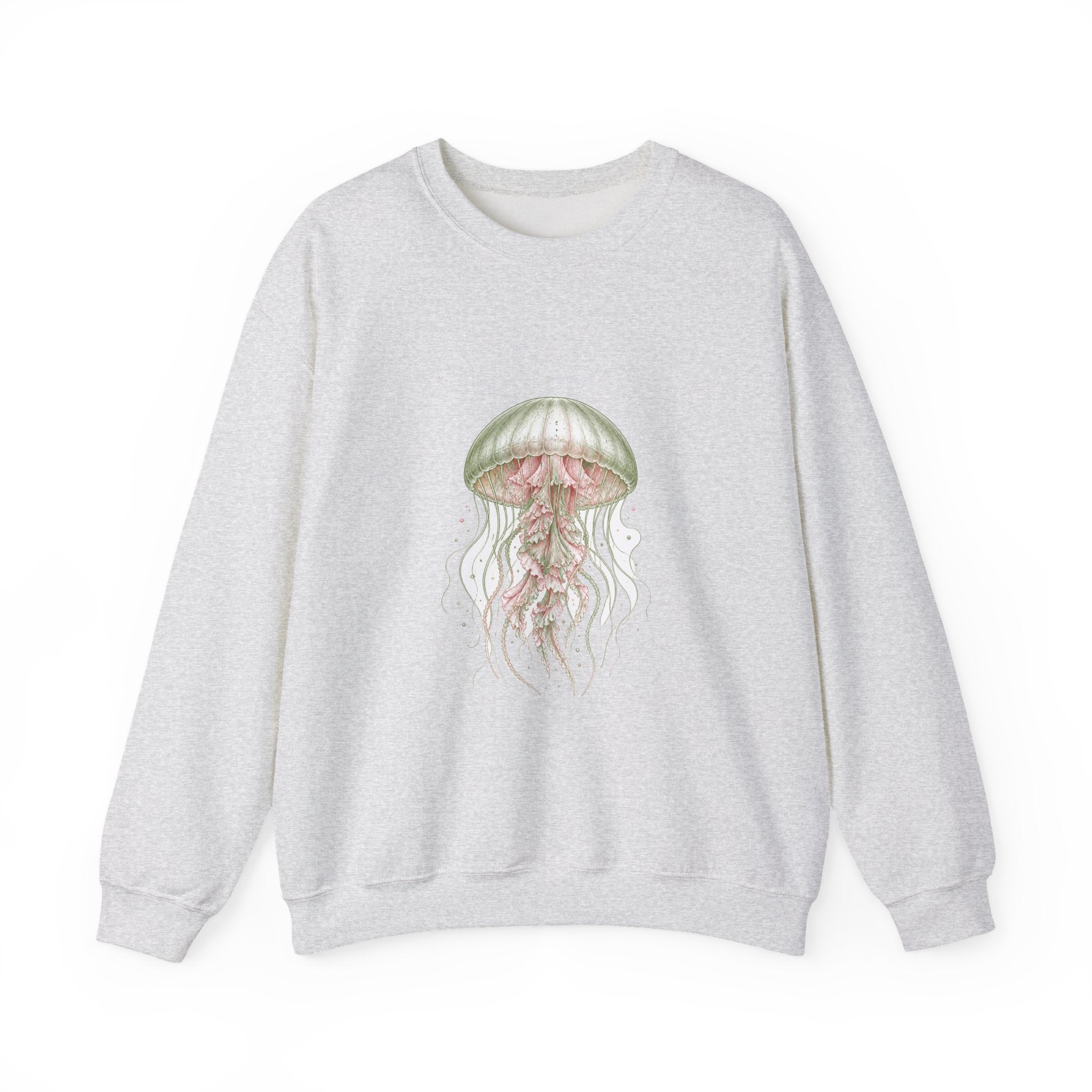 Matching Couple Sweatshirt - Octopus & Jellyfish Matching Couple Premium Fleece Sweatshirt Vintage Art His Hers Honeymoon Gift - Design B