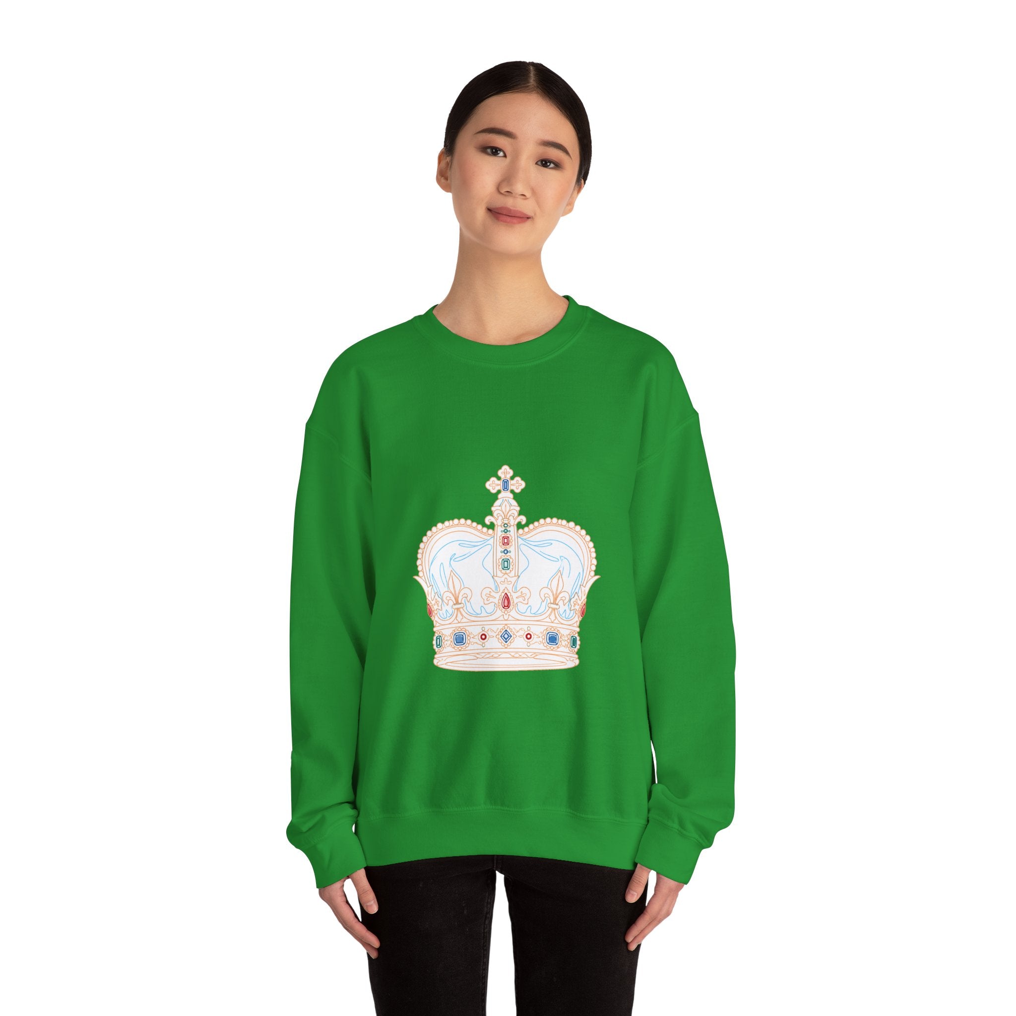 Matching Couple Sweatshirt - Crown & Shield Matching Couple Comfort Colors Crew Minimalist Art His Hers Christmas Gift - Design A