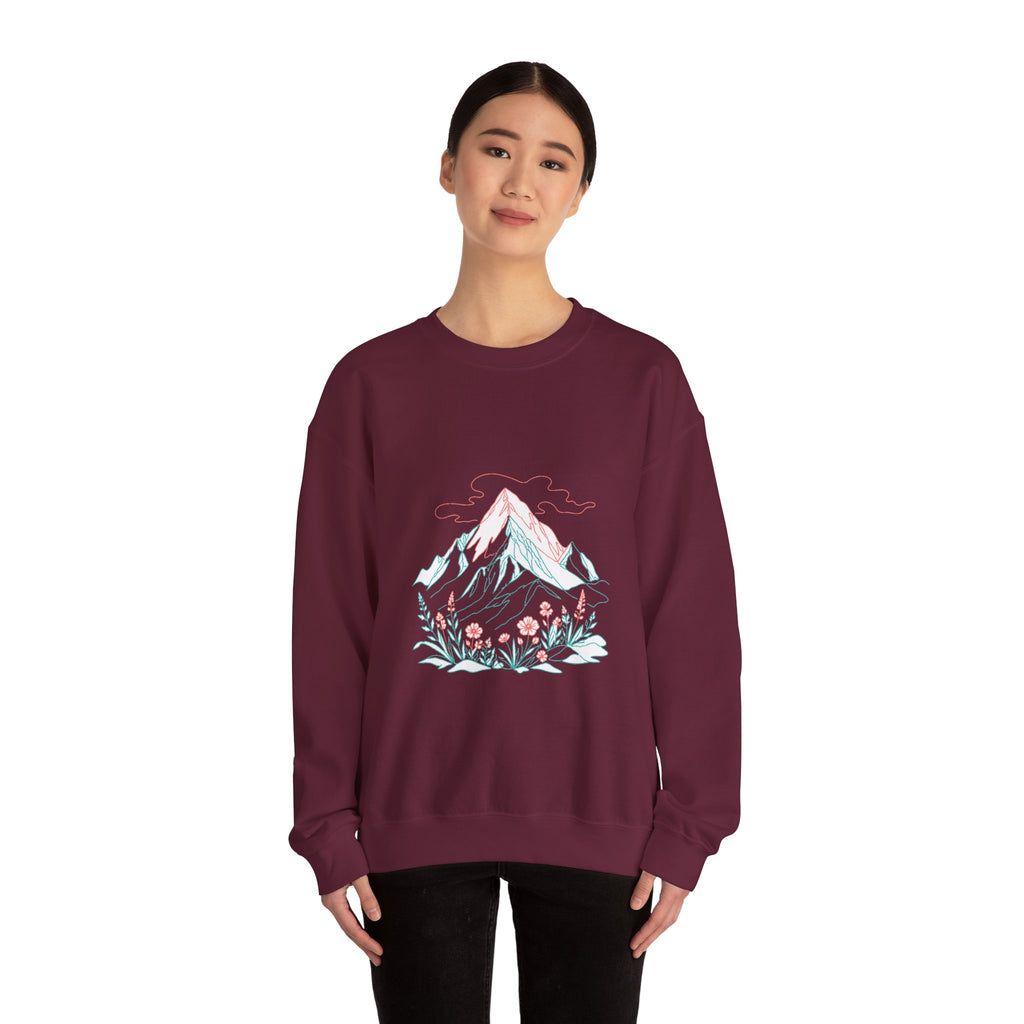 Matching Couple Sweatshirt - Mountain & Ocean Matching Couple Comfort Colors Crew Minimalist Art His Hers Christmas Gift - Design A