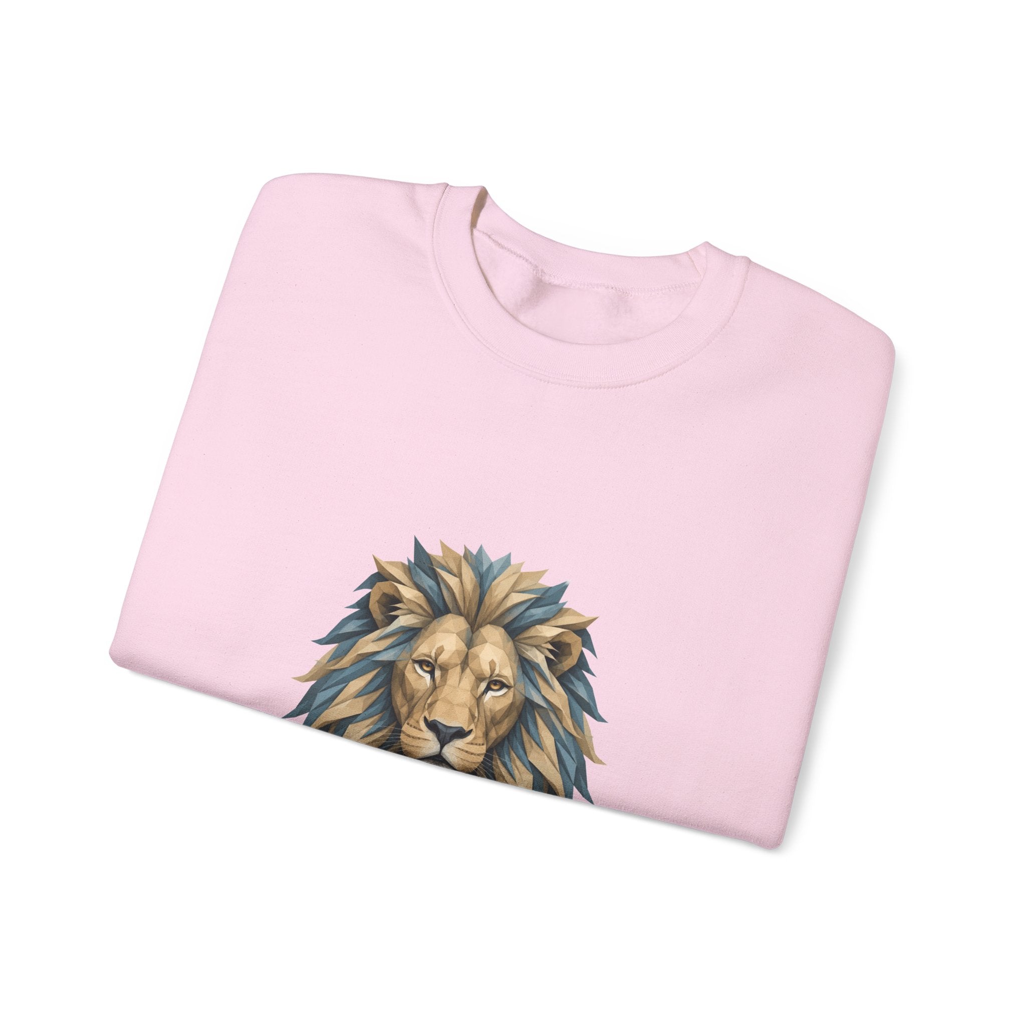 Matching Couple Sweatshirt - Lion & Lamb Matching Couple Crewneck Sweatshirt Geometric Art His Hers Couple Gift - Design A