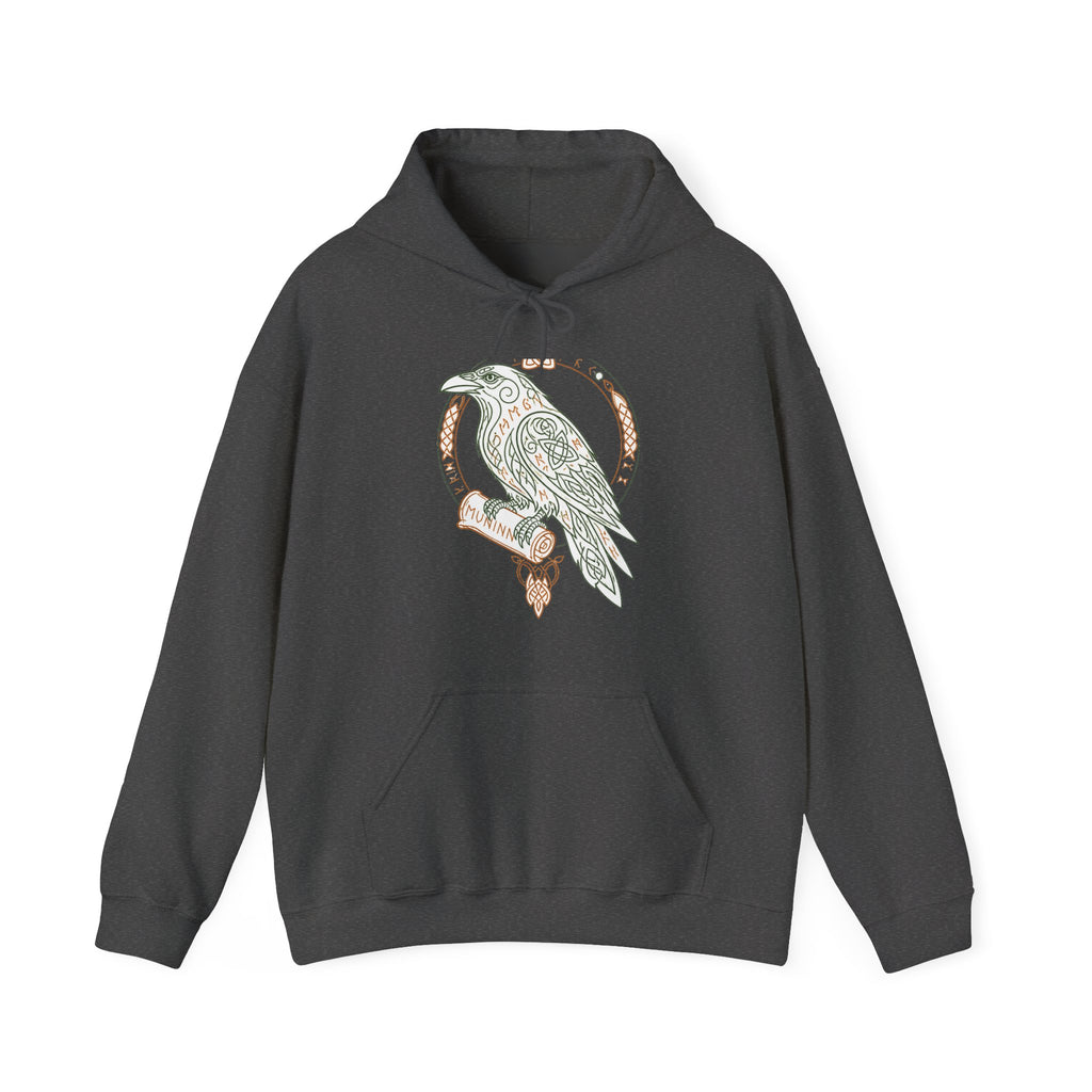 Matching Couple Sweatshirt - Huginn & Muninn Matching Couple Hooded Sweatshirt Minimalist Art His Hers Valentine Gift - Design B