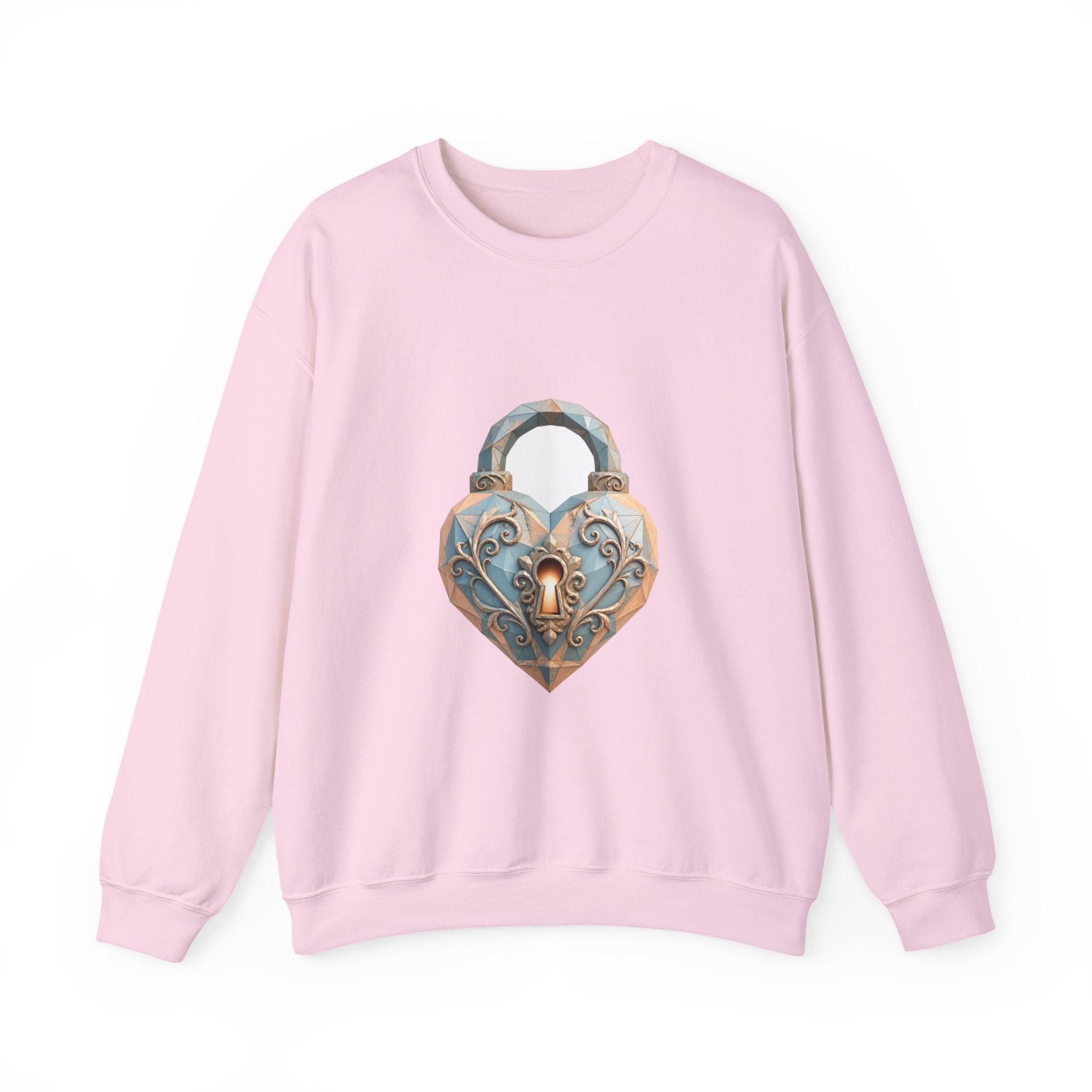 Matching Couple Sweatshirt - Key & Lock Matching Couple Crewneck Sweatshirt Geometric Art His Hers Couple Gift - Design B