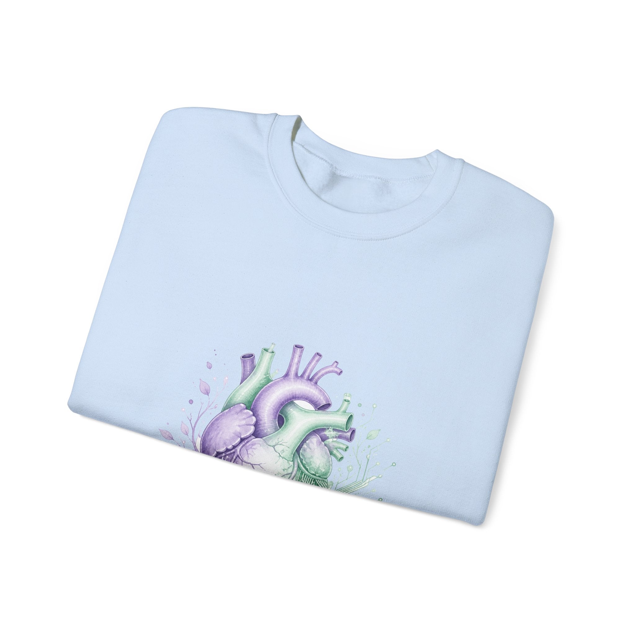 Matching Couple Sweatshirt - Robot & Heart Matching Couple Premium Fleece Sweatshirt Watercolor Art His Hers Birthday Gift - Design B