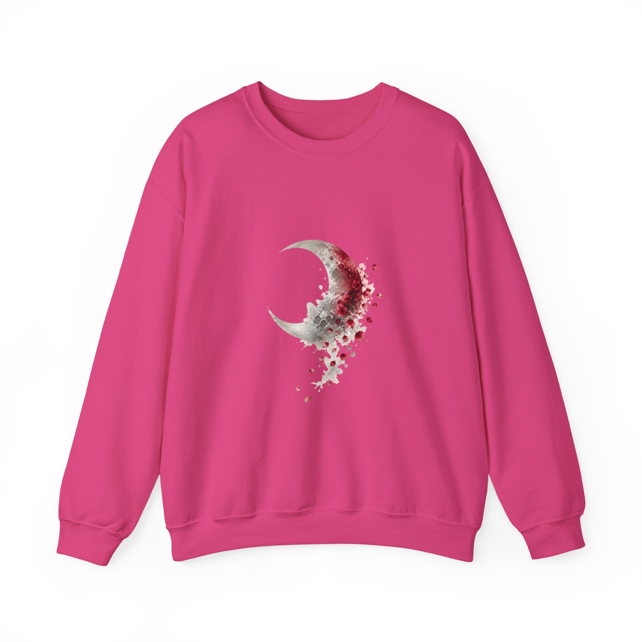 Matching Couple Sweatshirt - Waxing & Waning Moon Matching Couple Comfort Colors Crew Watercolor Art His Hers Birthday Gift - Design B