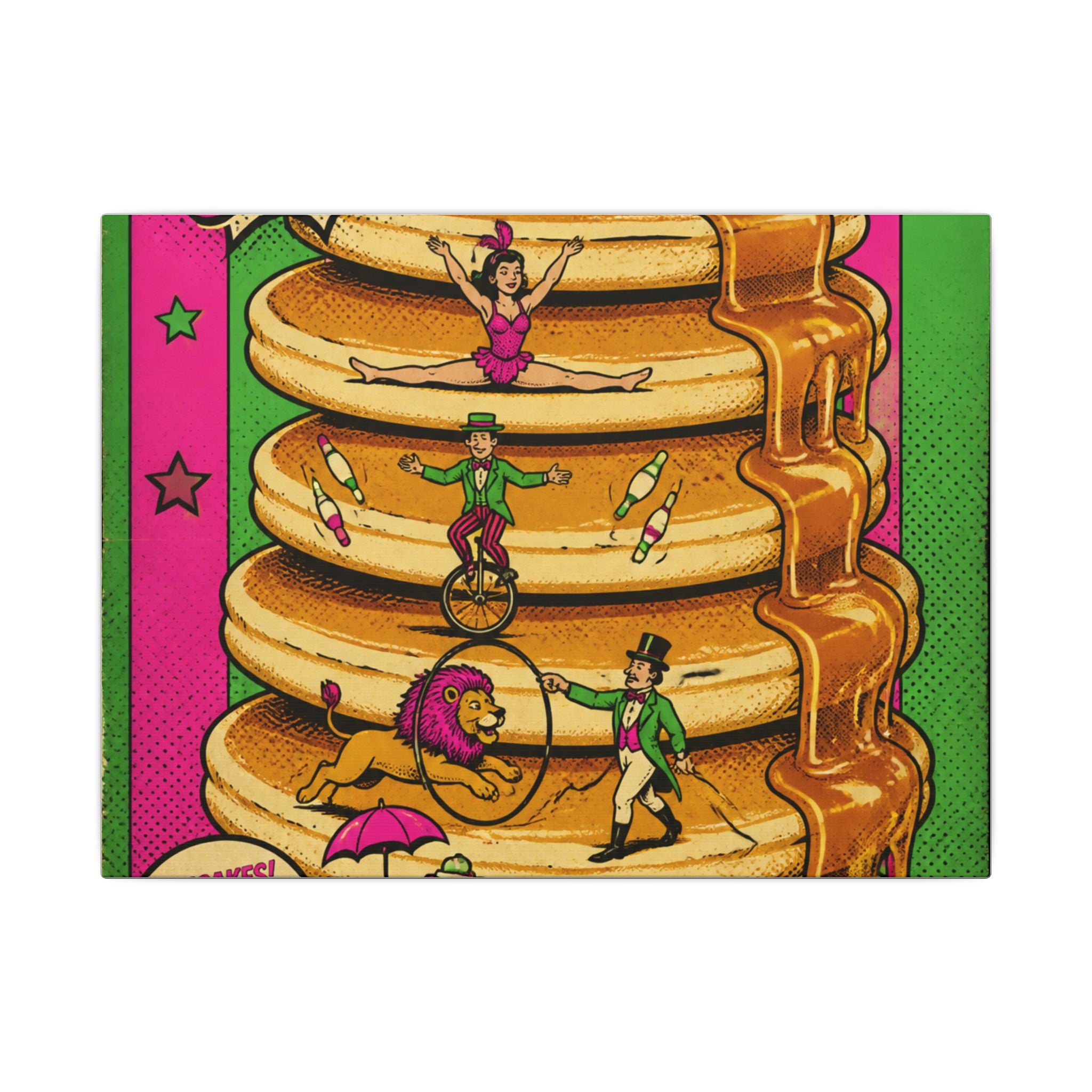 Pancake Stack Platform Wall Art Canvas 24×36 Pop Art Restaurant Decor Maximalist Print