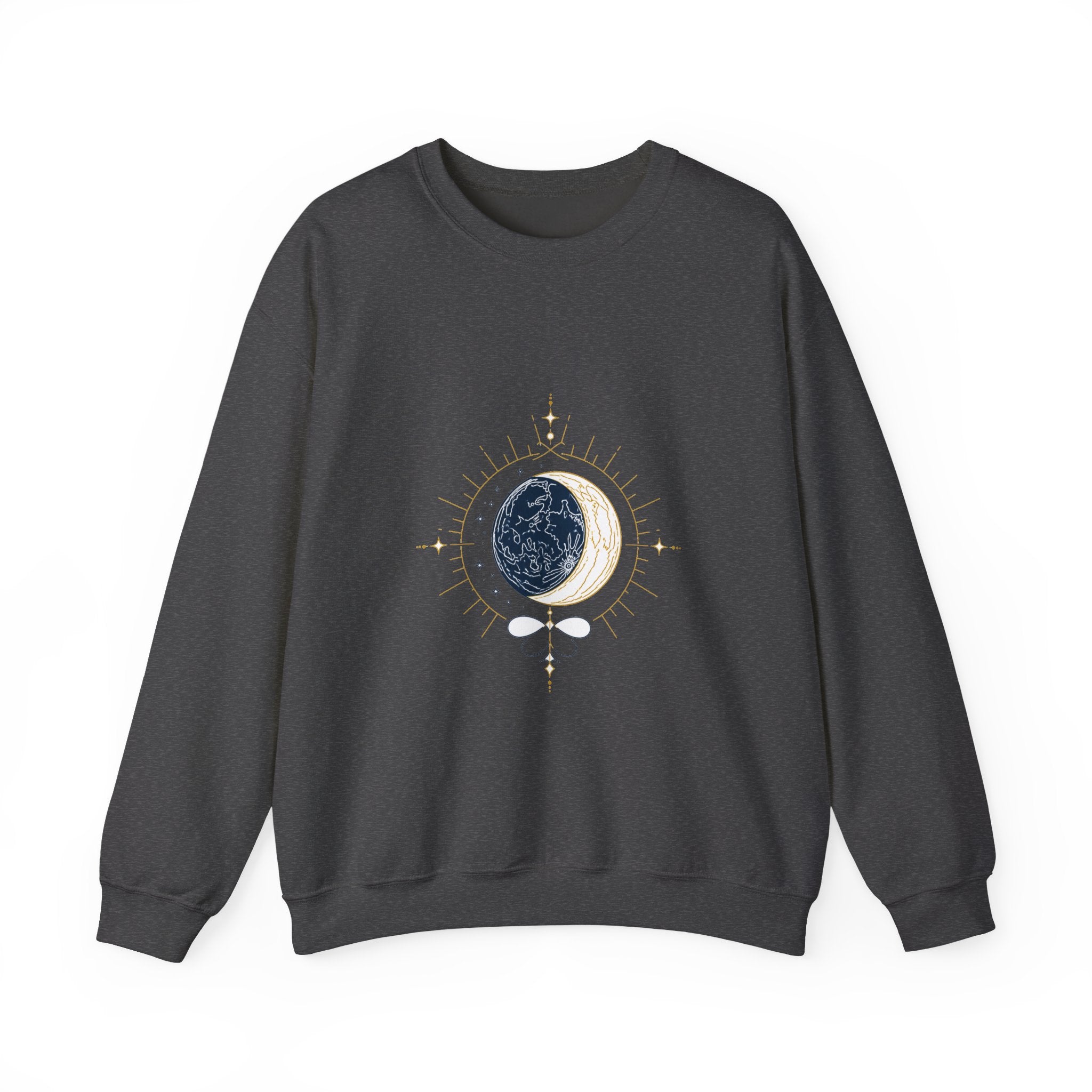 Matching Couple Sweatshirt - Solar & Lunar Eclipse Matching Couple Premium Fleece Sweatshirt Minimalist Art His Hers Christmas Gift - Design B