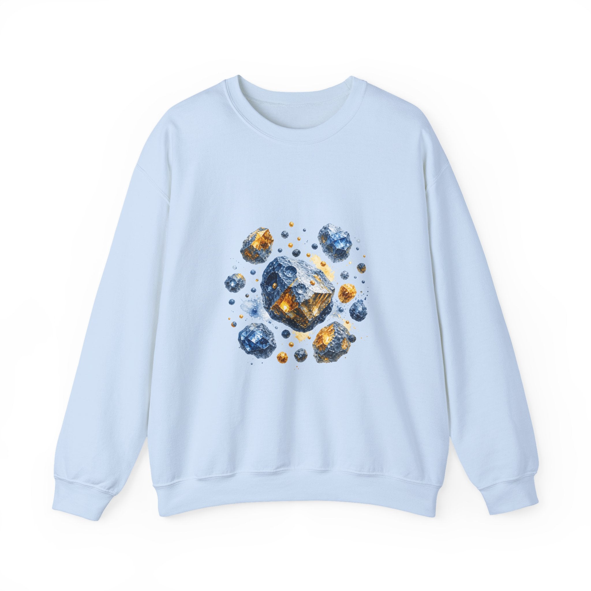 Matching Couple Sweatshirt - Comet & Asteroid Matching Couple Crewneck Sweatshirt Watercolor Art His Hers Engagement Gift - Design B