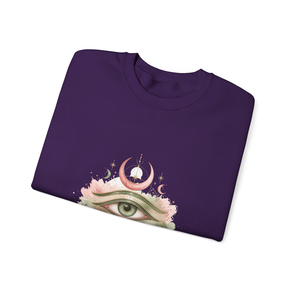 Matching Couple Sweatshirt - Eye of Ra & Horus Matching Couple Comfort Colors Crew Watercolor Art His Hers Birthday Gift - Design B