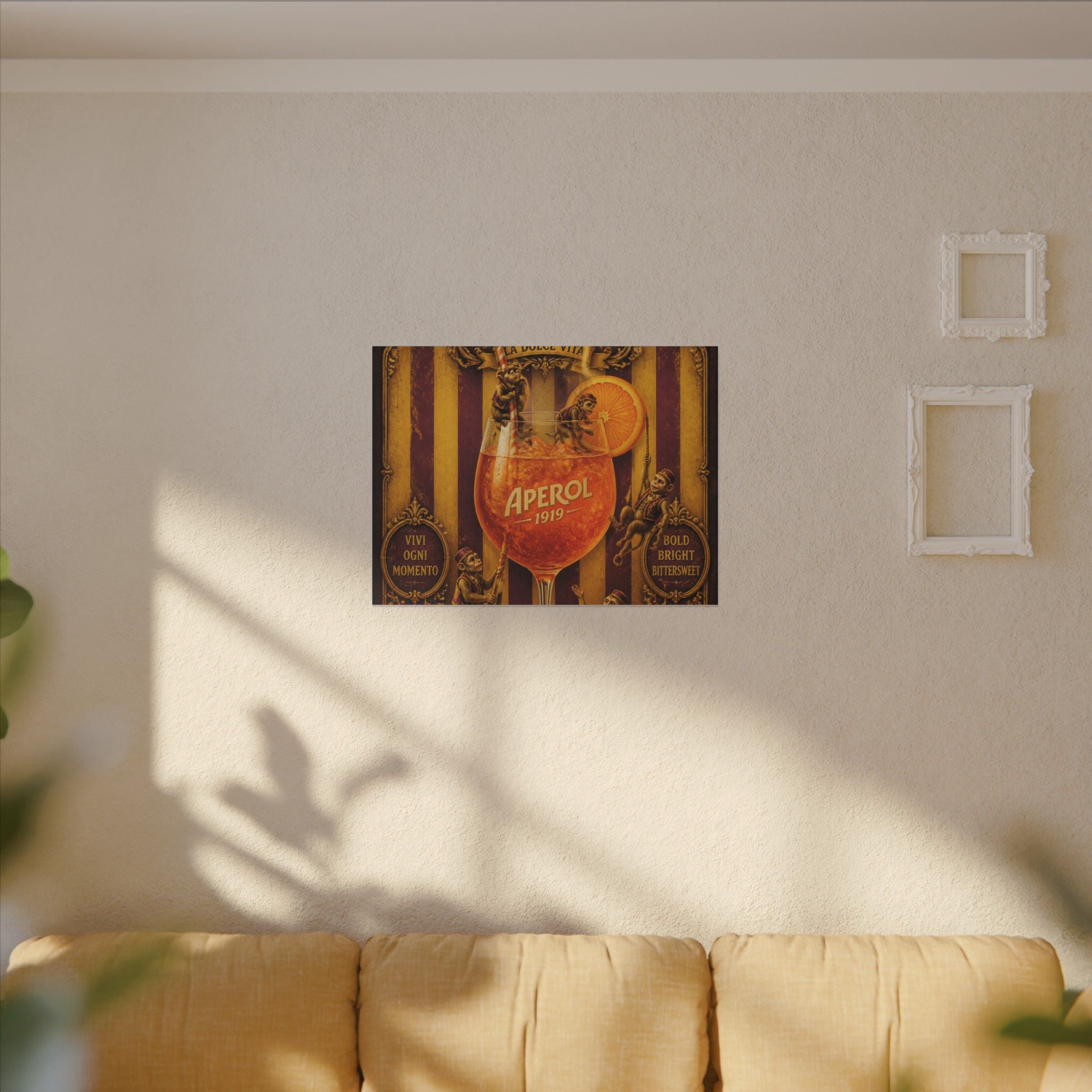 Aperol Spritz Monkeys Wall Art Canvas 24×36 Baroque Studio Decor Maximalist Print