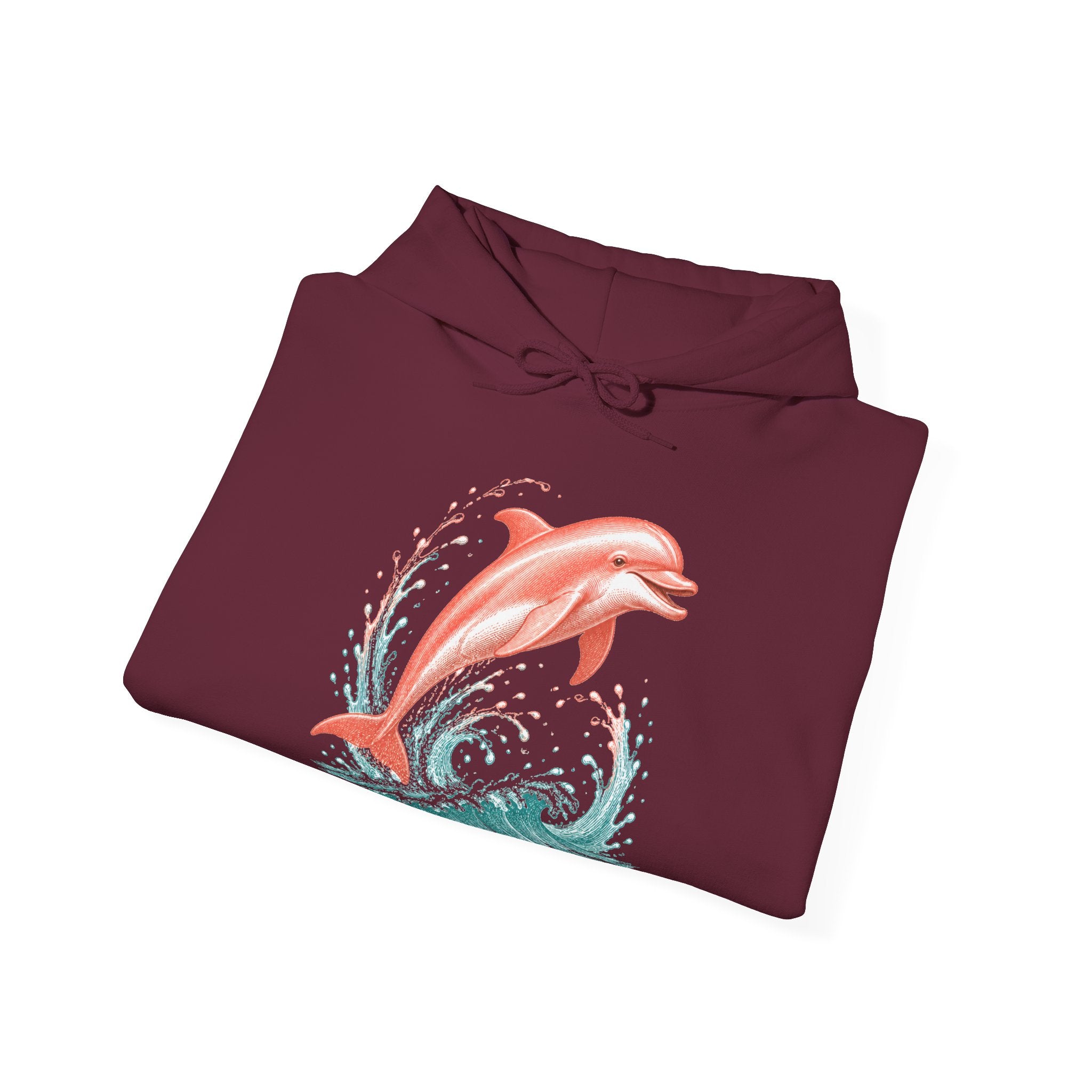 Matching Couple Sweatshirt - Shark & Dolphin Matching Couple Hooded Sweatshirt Vintage Art His Hers Wedding Gift - Design B