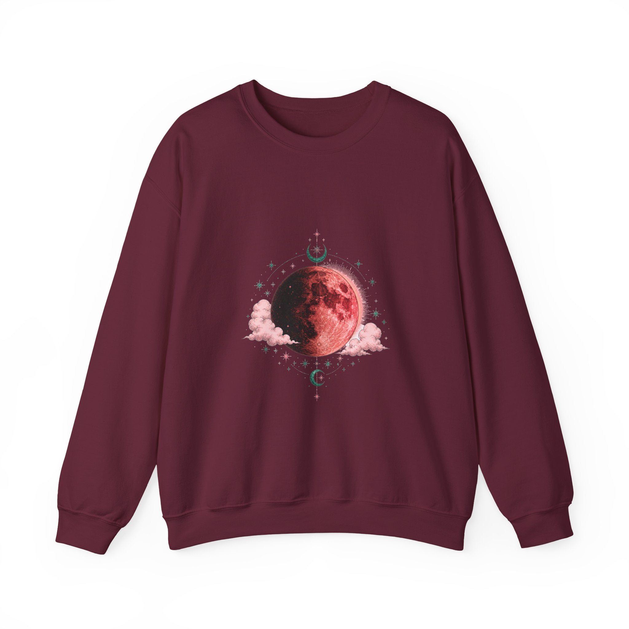 Matching Couple Sweatshirt - Solar & Lunar Eclipse Matching Couple Crewneck Sweatshirt Hand-Drawn Art His Hers Best Friend Gift - Design B