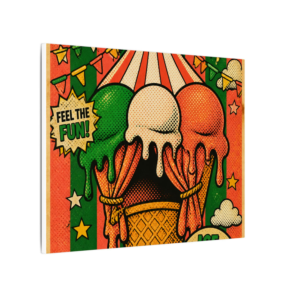 Ice Cream Cone Circus Tent Wall Art Canvas 24×36 Pop Art Restaurant Decor Maximalist Print