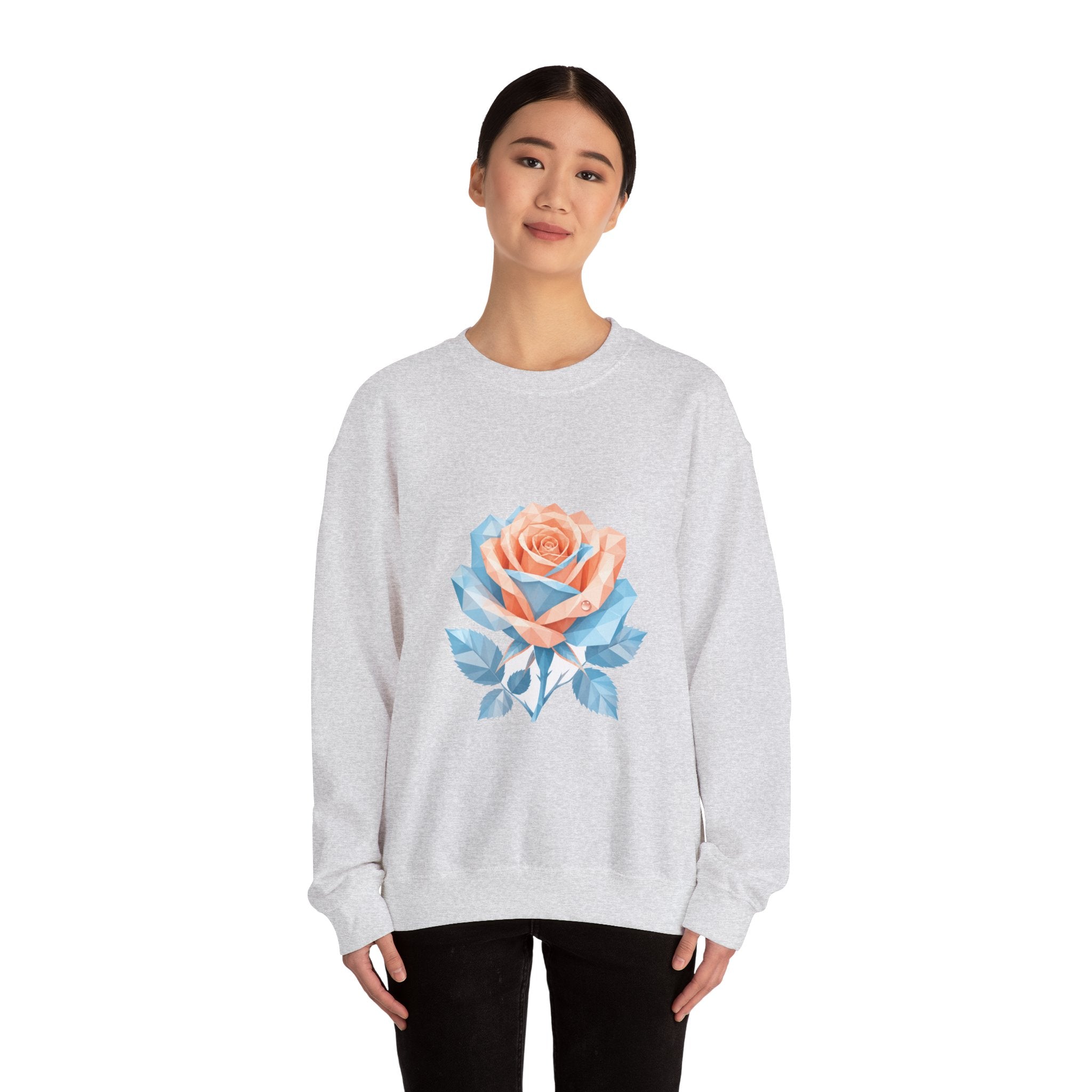 Matching Couple Sweatshirt - Rose & Thorn Matching Couple Comfort Colors Crew Geometric Art His Hers Love Gift - Design A