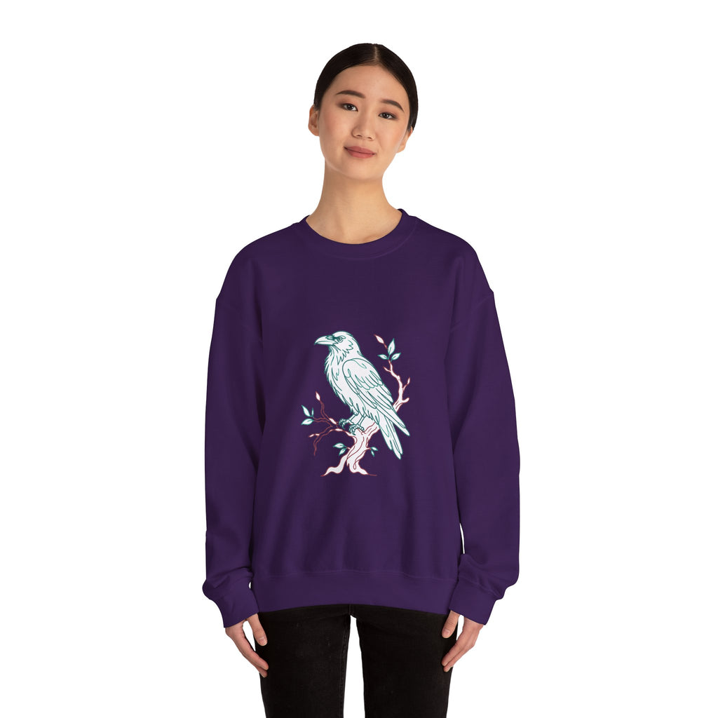 Matching Couple Sweatshirt - Raven & Swan Matching Couple Premium Fleece Sweatshirt Minimalist Art His Hers Christmas Gift - Design A