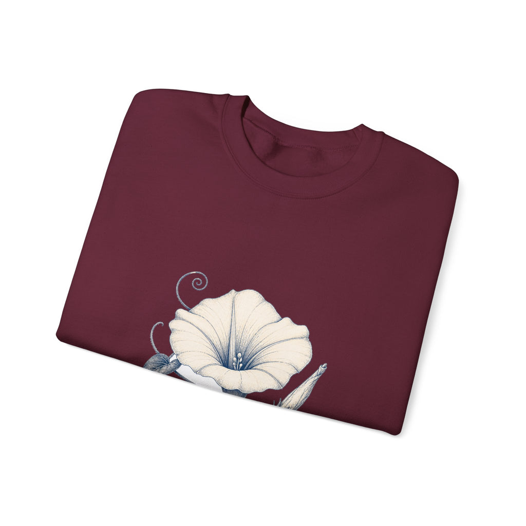 Matching Couple Sweatshirt - Sunflower & Moonflower Matching Couple Comfort Colors Crew Hand-Drawn Art His Hers Anniversary Gift - Design B