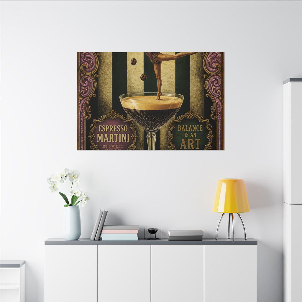 Espresso Martini Acrobat Wall Art Canvas 24×36 Baroque Studio Decor Maximalist Print