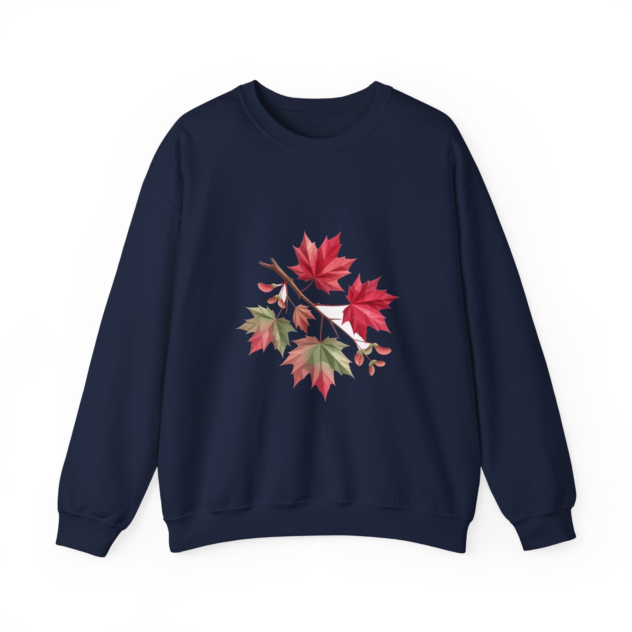 Matching Couple Sweatshirt - Cherry Blossom & Maple Leaf Matching Couple Premium Fleece Sweatshirt Geometric Art His Hers Love Gift - Design B