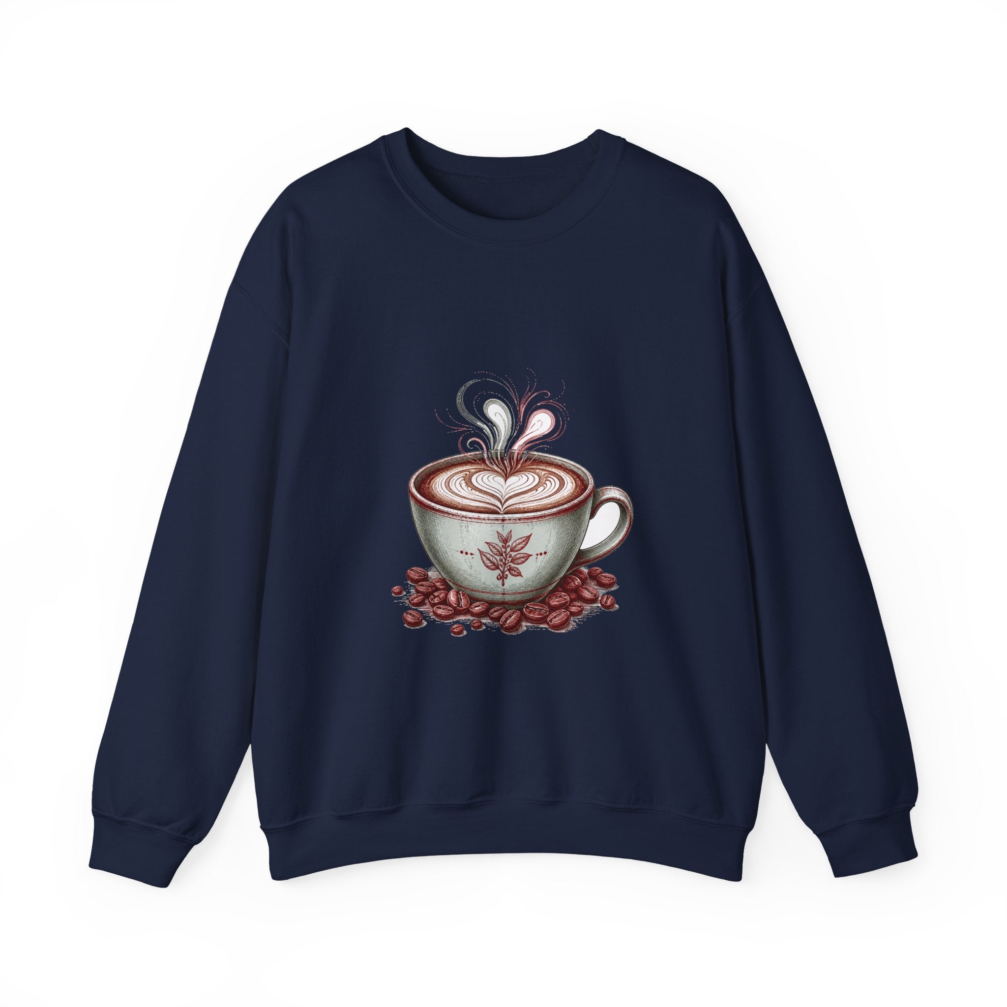 Matching Couple Sweatshirt - Coffee & Tea Matching Couple Premium Fleece Sweatshirt Hand-Drawn Art His Hers Anniversary Gift - Design A