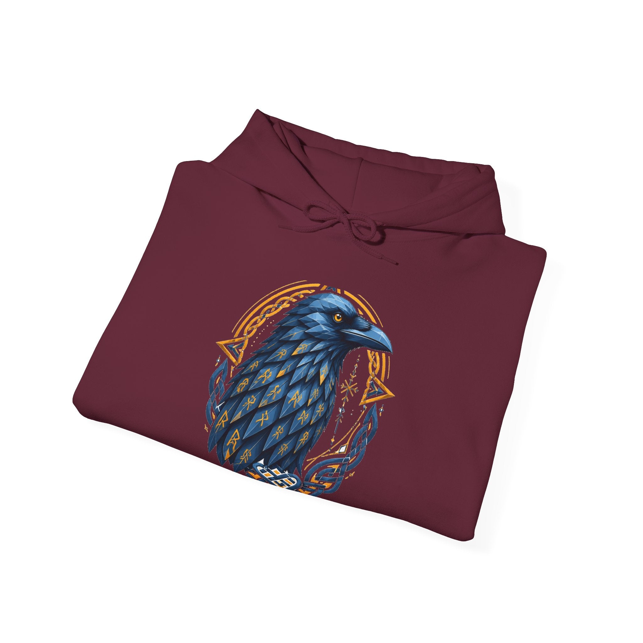 Matching Couple Sweatshirt - Huginn & Muninn Matching Couple Hooded Sweatshirt Geometric Art His Hers Couple Gift - Design A