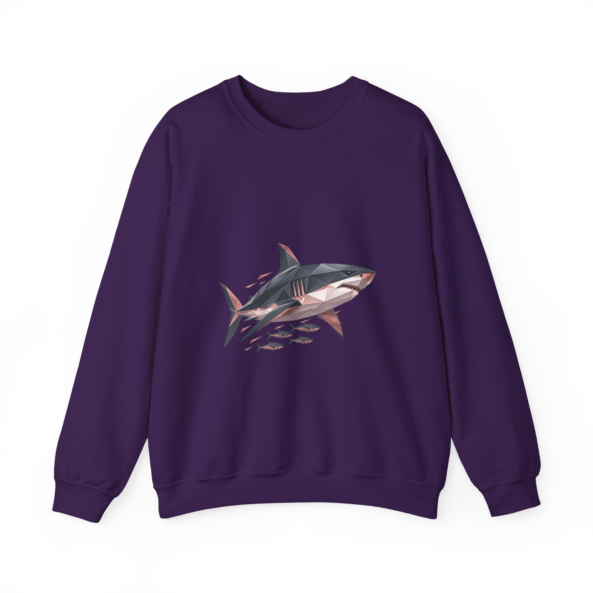 Matching Couple Sweatshirt - Shark & Dolphin Matching Couple Premium Fleece Sweatshirt Geometric Art His Hers Love Gift - Design A