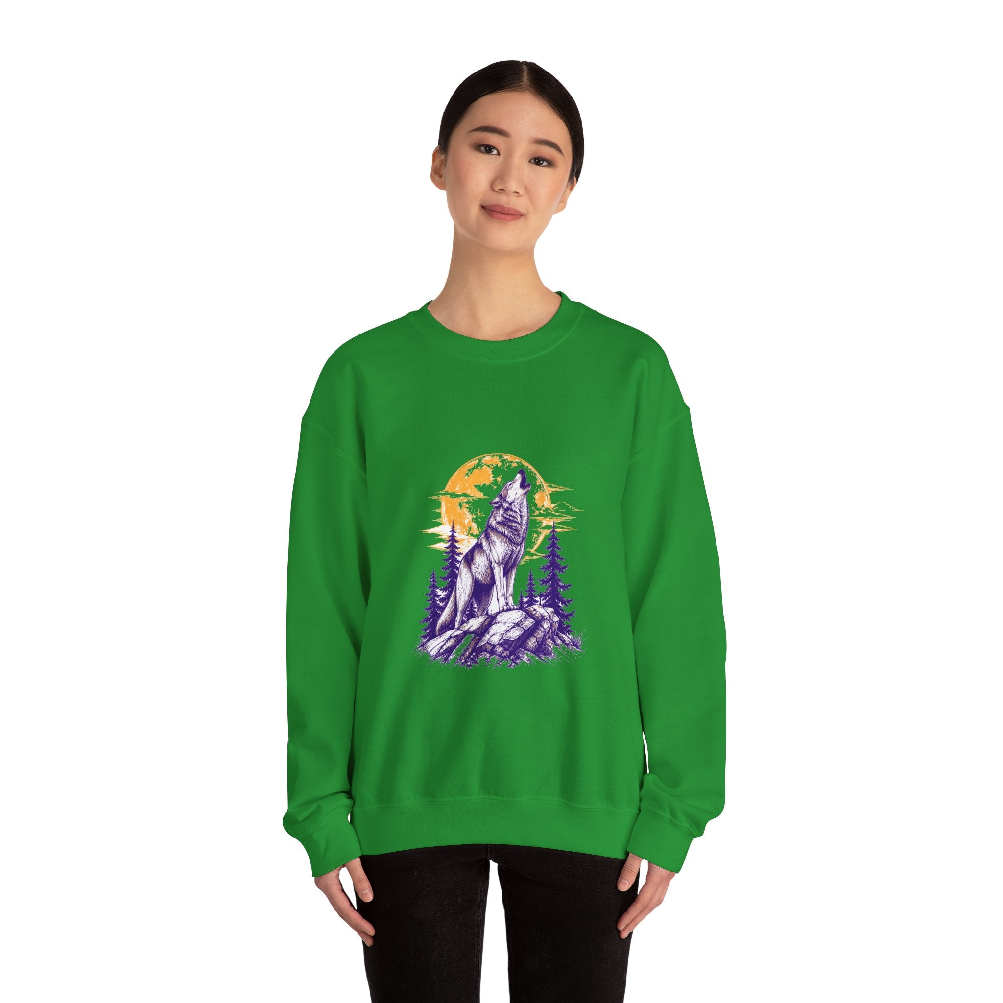 Matching Couple Sweatshirt - Wolf & Dove Matching Couple Crewneck Sweatshirt Hand-Drawn Art His Hers Best Friend Gift - Design A