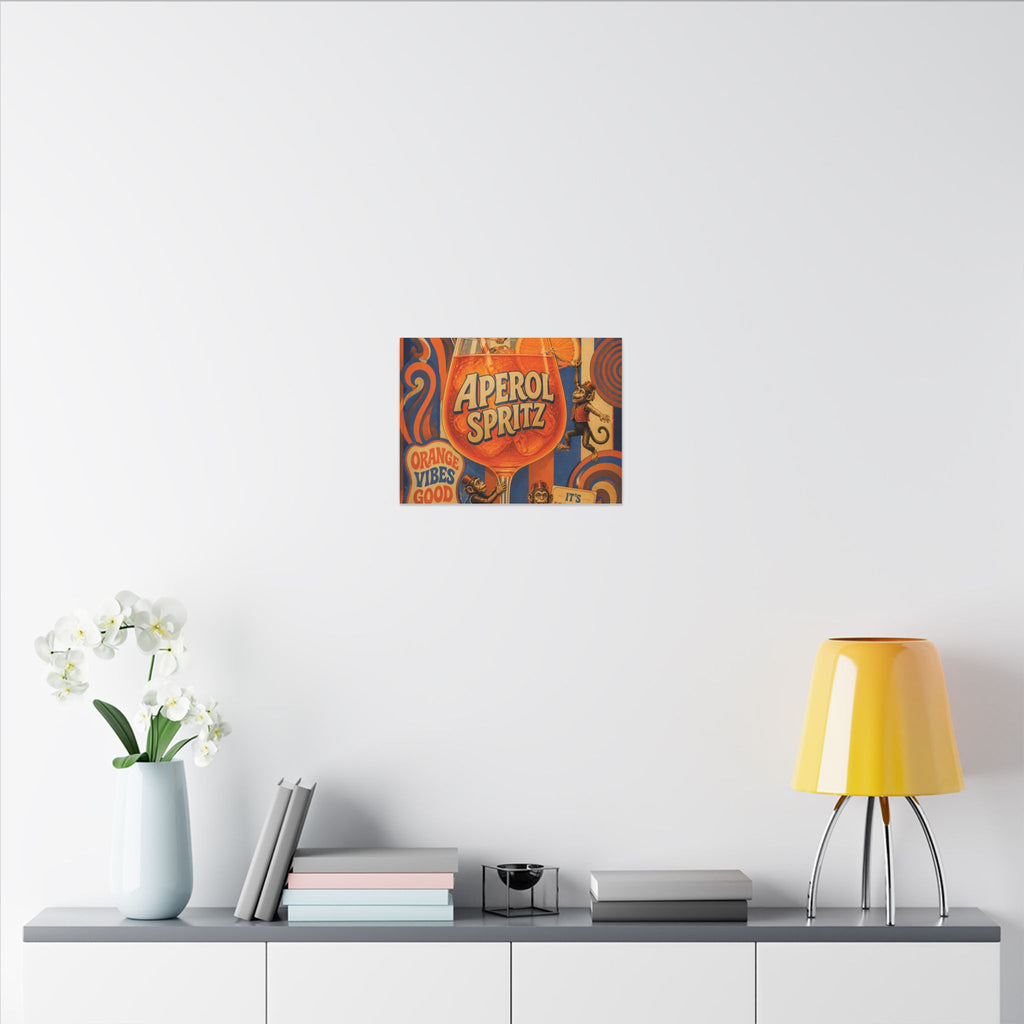 Aperol Spritz Monkeys Wall Art Canvas 24×36 Psychedelic Dining Room Decor Maximalist Print