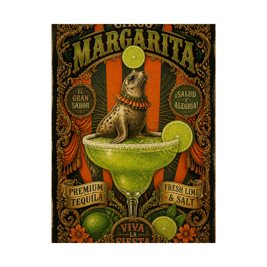 Margarita Balancing Seal Wall Art Poster 18×24 Baroque Home Office Decor Maximalist Print