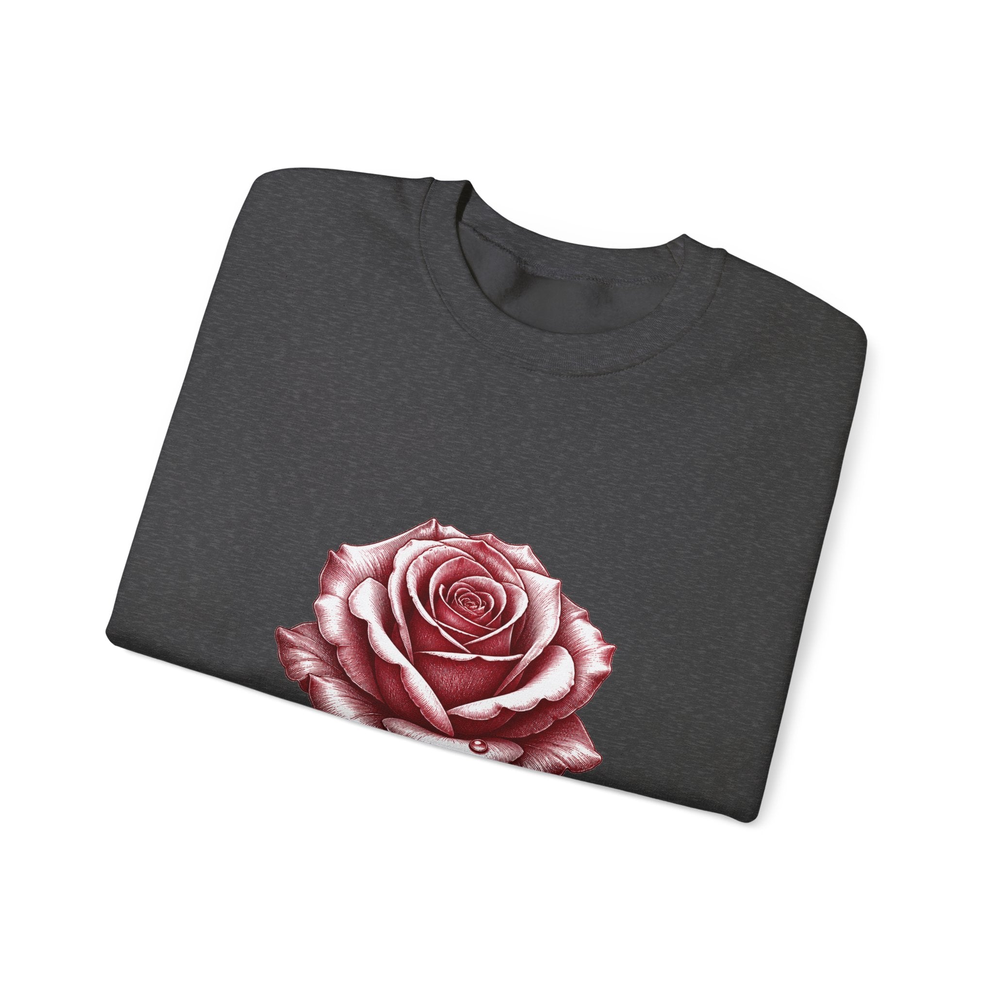 Matching Couple Sweatshirt - Rose & Thorn Matching Couple Crewneck Sweatshirt Hand-Drawn Art His Hers Best Friend Gift - Design A
