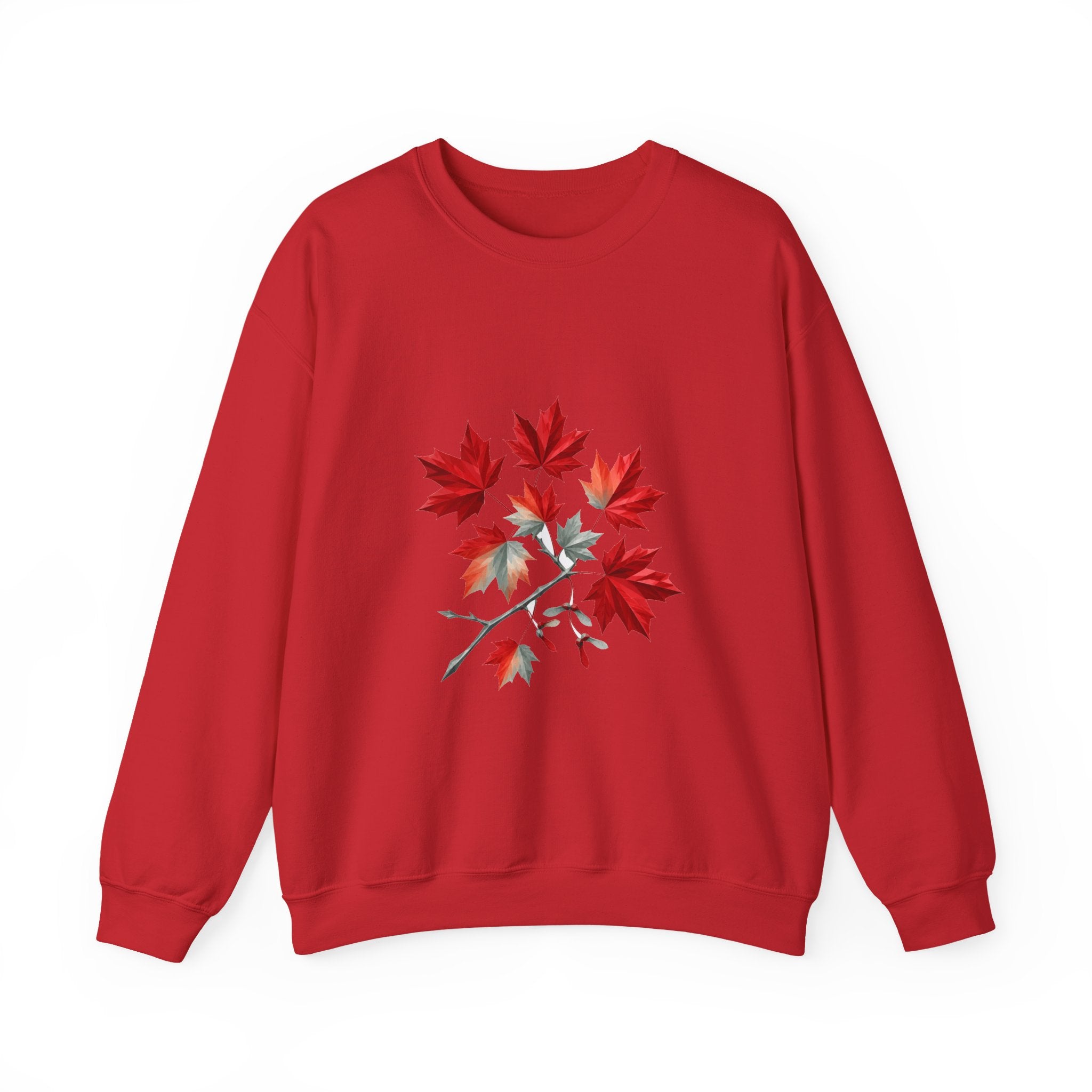 Matching Couple Sweatshirt - Cherry Blossom & Maple Leaf Matching Couple Crewneck Sweatshirt Geometric Art His Hers Couple Gift - Design B