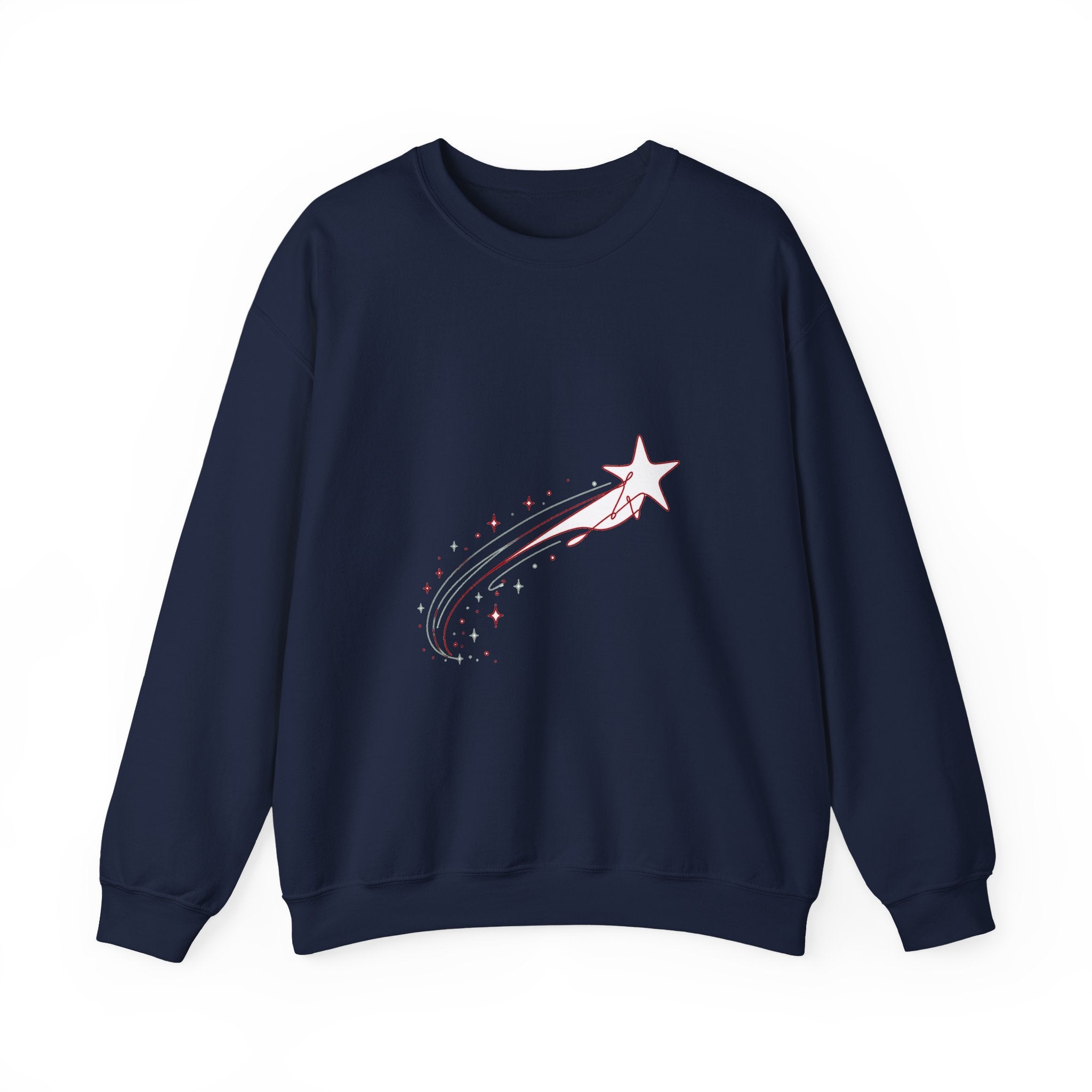 Matching Couple Sweatshirt - Shooting Star & North Star Matching Couple Crewneck Sweatshirt Minimalist Art His Hers Valentine Gift - Design A