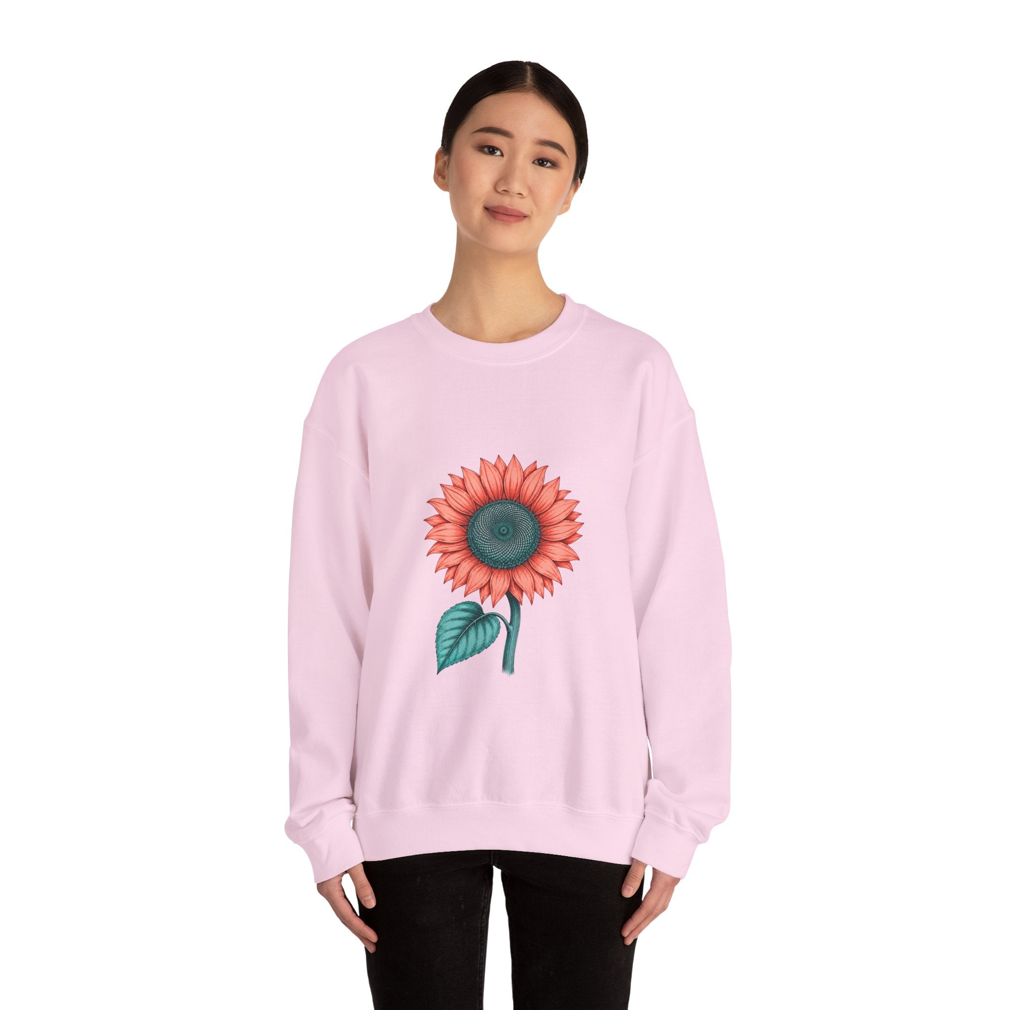 Matching Couple Sweatshirt - Sunflower & Moonflower Matching Couple Crewneck Sweatshirt Hand-Drawn Art His Hers Best Friend Gift - Design A