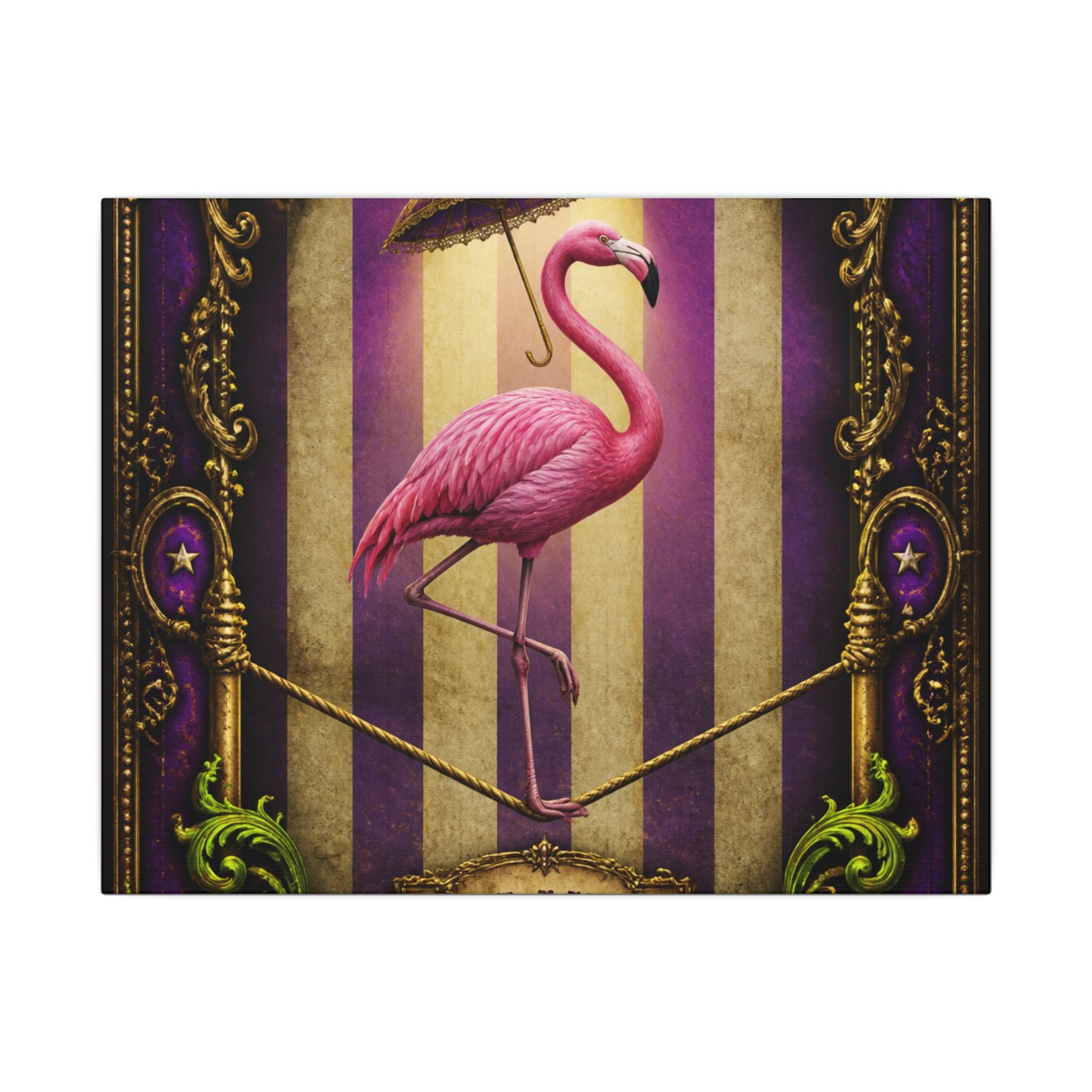 Flamingo Tightrope Wall Art Canvas 16×20 Baroque Home Office Decor Maximalist Print