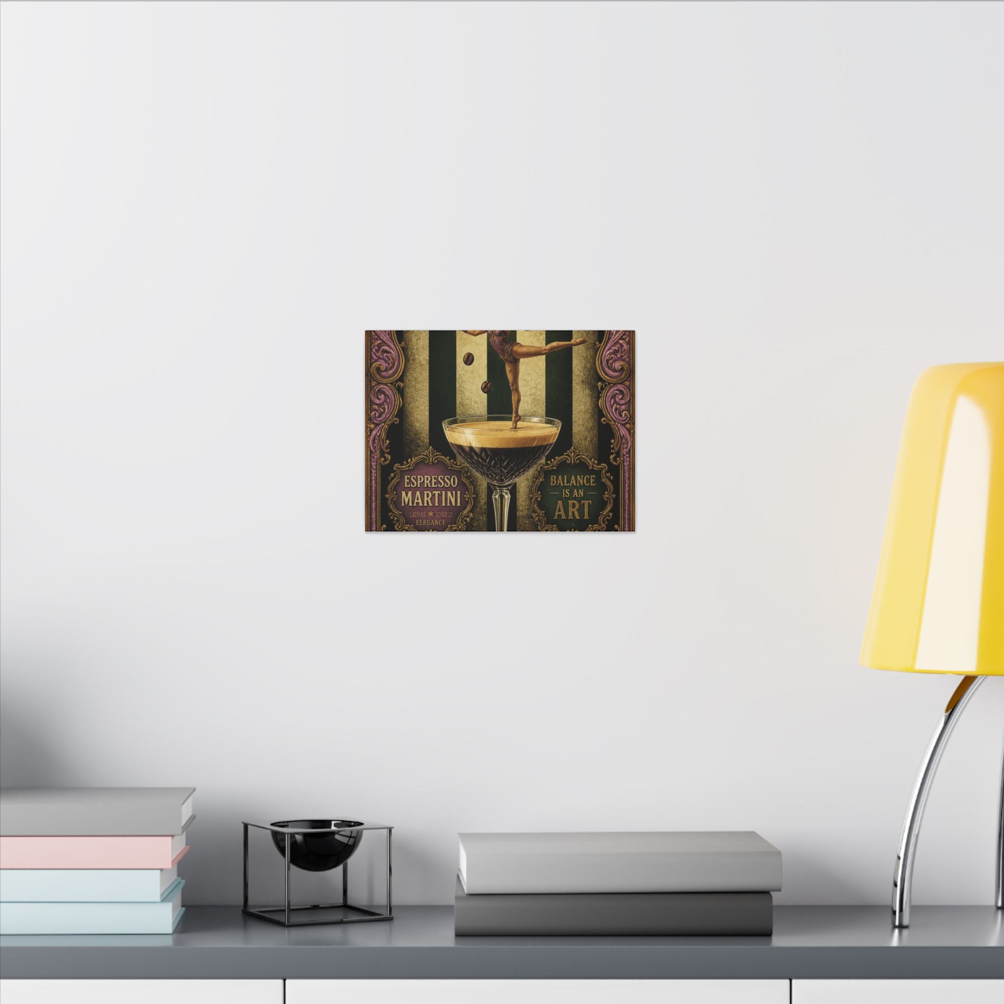 Espresso Martini Acrobat Wall Art Canvas 24×36 Baroque Studio Decor Maximalist Print