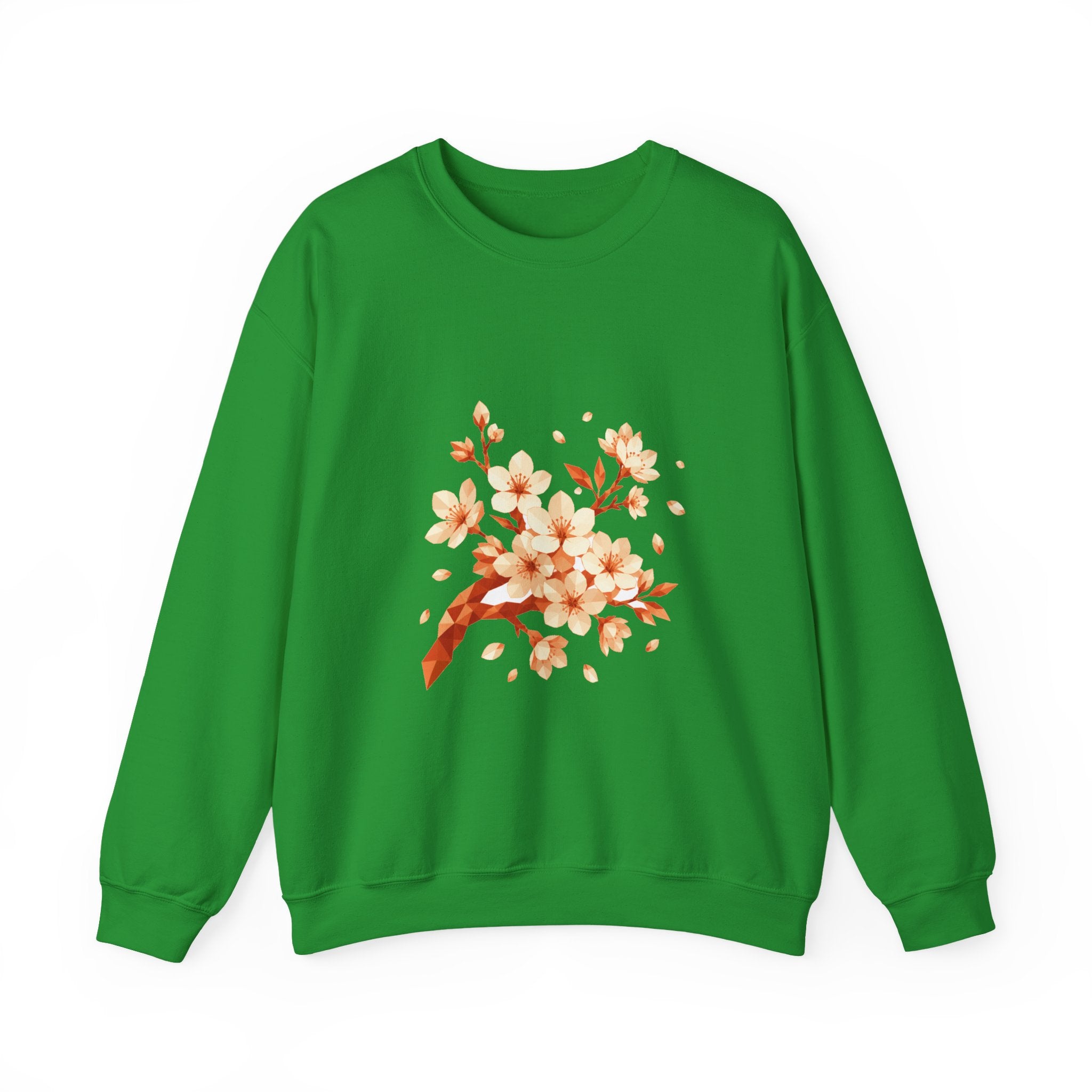 Matching Couple Sweatshirt - Cherry Blossom & Maple Leaf Matching Couple Comfort Colors Crew Geometric Art His Hers Love Gift - Design A