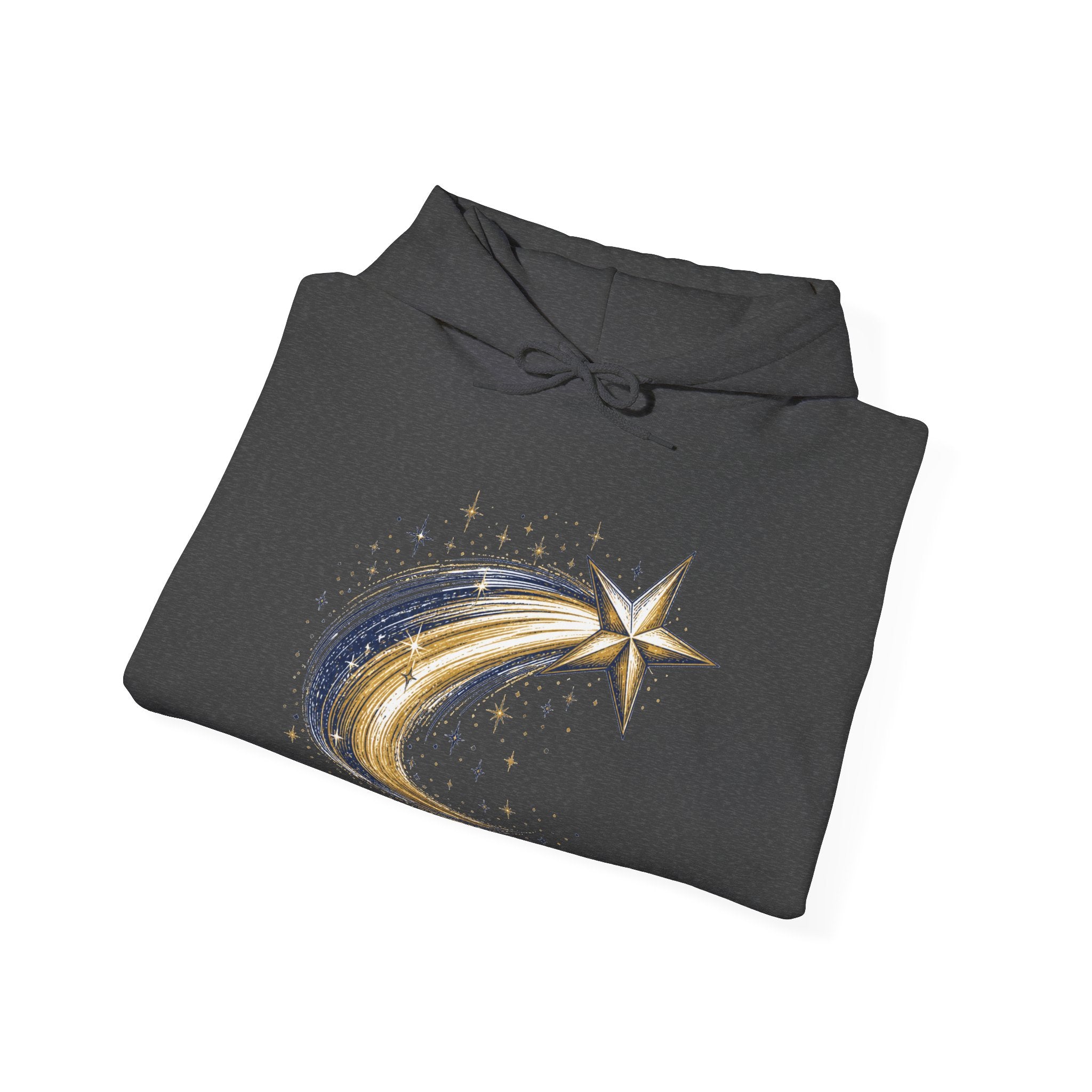Matching Couple Sweatshirt - Shooting Star & North Star Matching Couple Hooded Sweatshirt Hand-Drawn Art His Hers Best Friend Gift - Design A