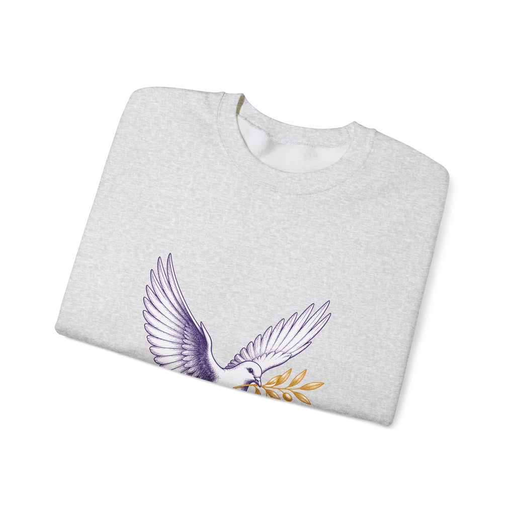 Matching Couple Sweatshirt - Wolf & Dove Matching Couple Crewneck Sweatshirt Hand-Drawn Art His Hers Best Friend Gift - Design B