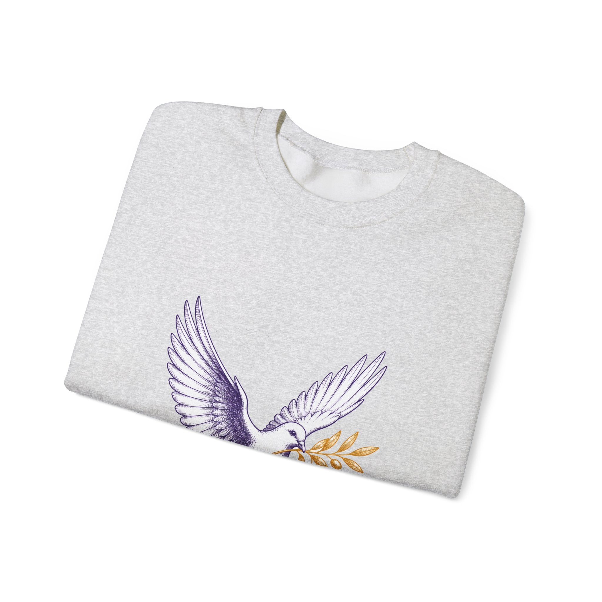 Matching Couple Sweatshirt - Wolf & Dove Matching Couple Crewneck Sweatshirt Hand-Drawn Art His Hers Best Friend Gift - Design B