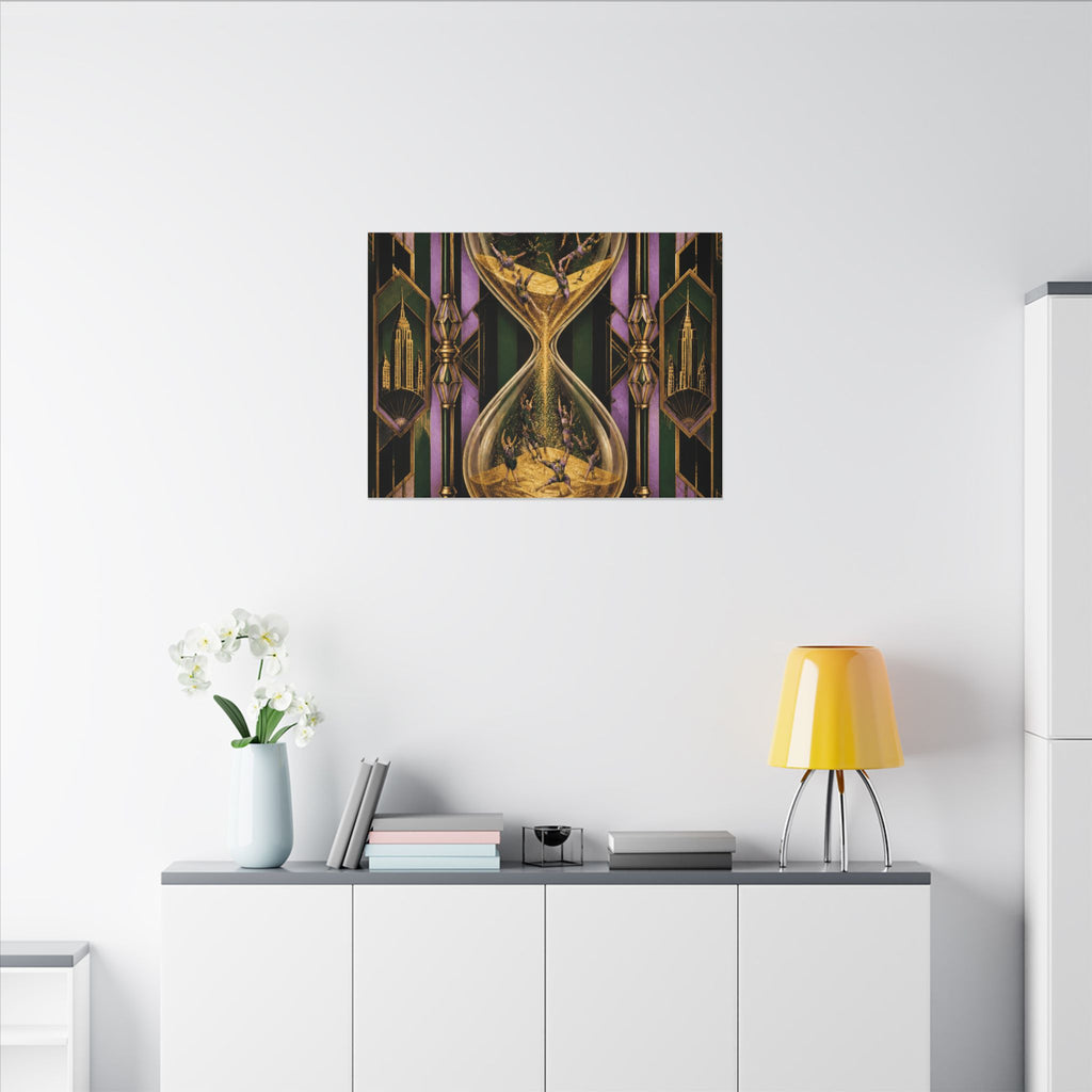 Hourglass Acrobats Wall Art Canvas 24×36 Art Deco Bar Area Decor Maximalist Print