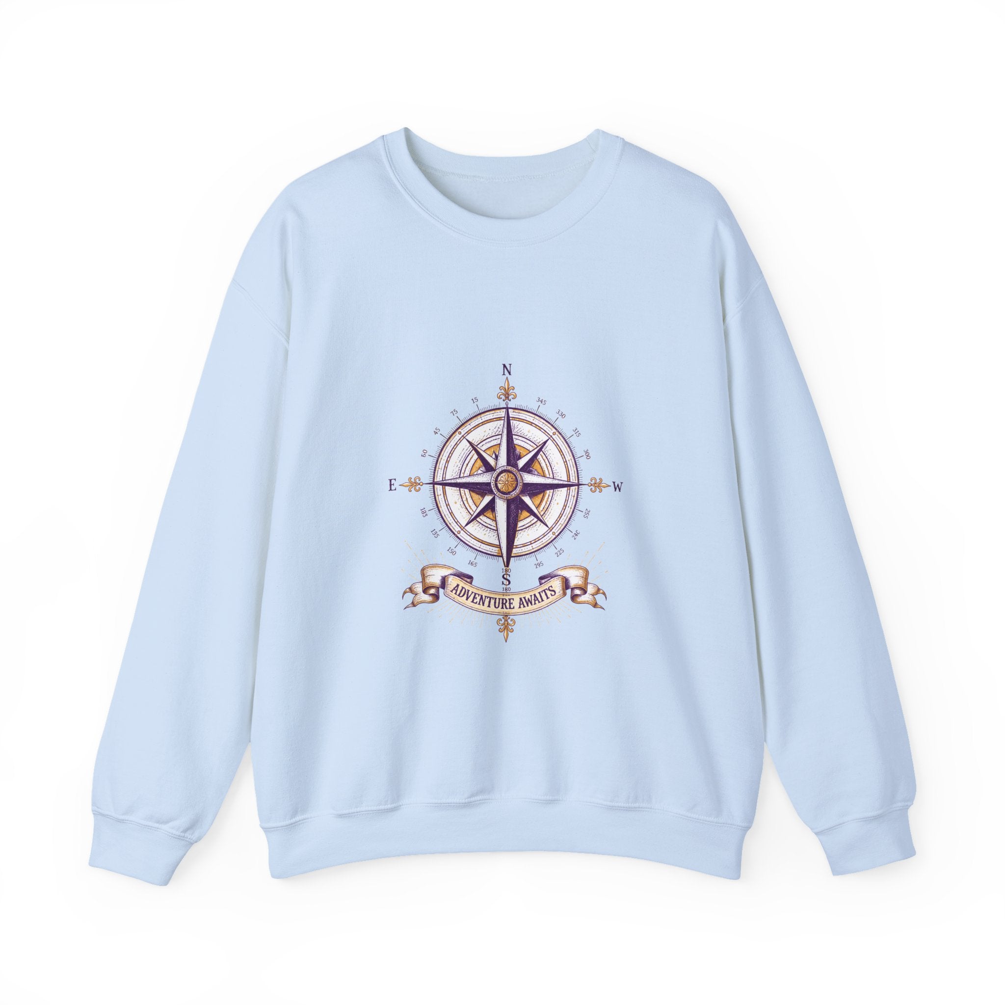 Matching Couple Sweatshirt - Compass North & South Matching Couple Comfort Colors Crew Hand-Drawn Art His Hers Anniversary Gift - Design B