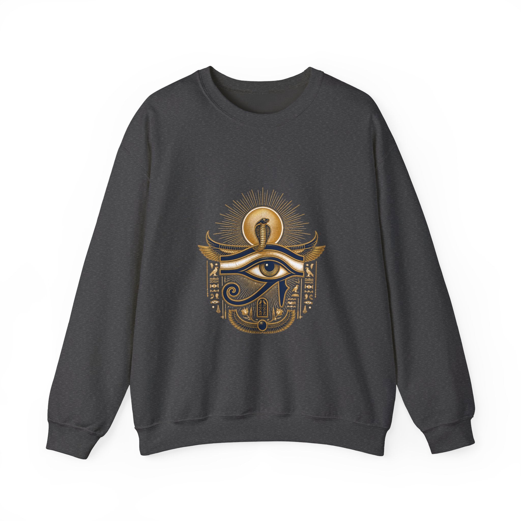 Matching Couple Sweatshirt - Eye of Ra & Horus Matching Couple Crewneck Sweatshirt Vintage Art His Hers Wedding Gift - Design A