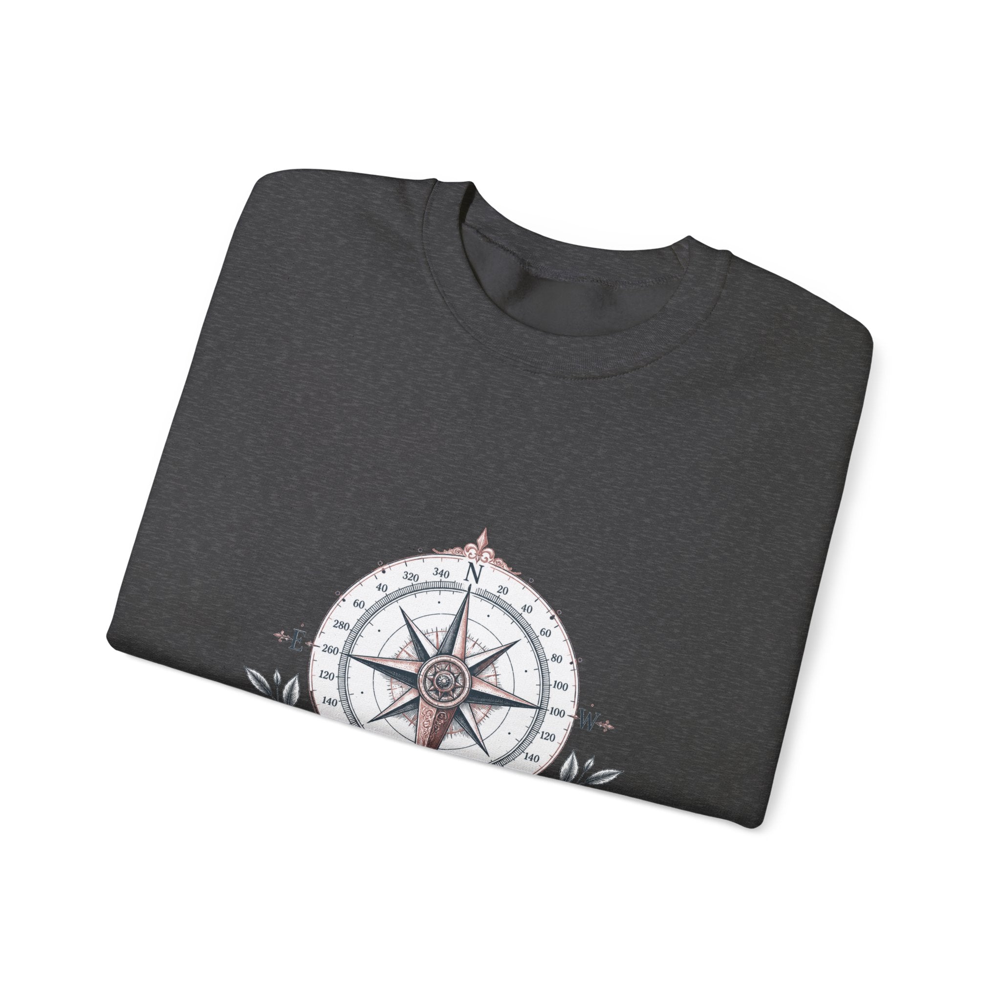Matching Couple Sweatshirt - Compass North & South Matching Couple Crewneck Sweatshirt Vintage Art His Hers Wedding Gift - Design B