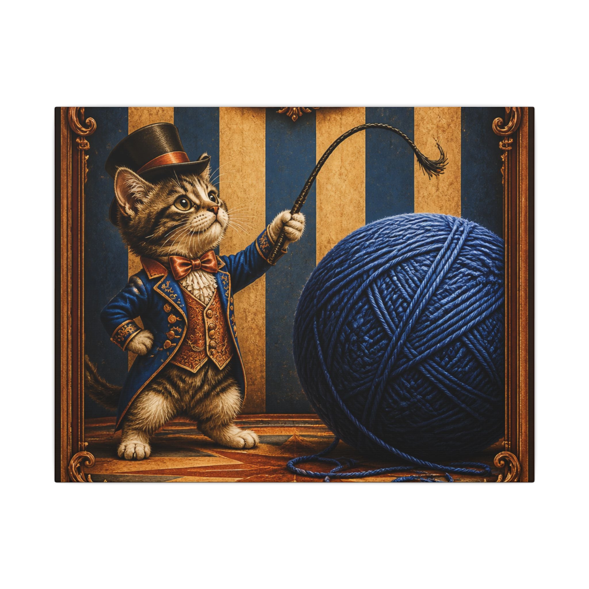 Cat Lion Tamer Wall Art Canvas 24×36 Baroque Studio Decor Maximalist Print