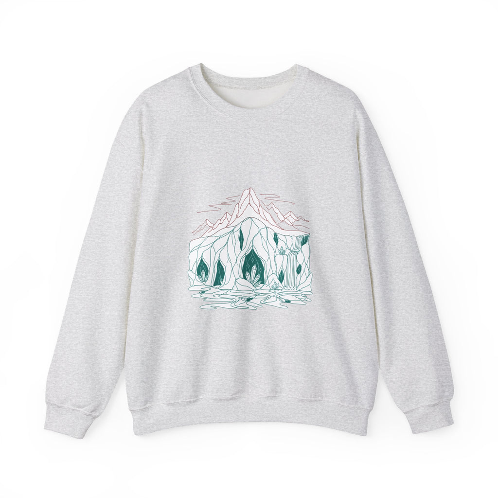 Matching Couple Sweatshirt - Volcano & Glacier Matching Couple Comfort Colors Crew Minimalist Art His Hers Christmas Gift - Design B