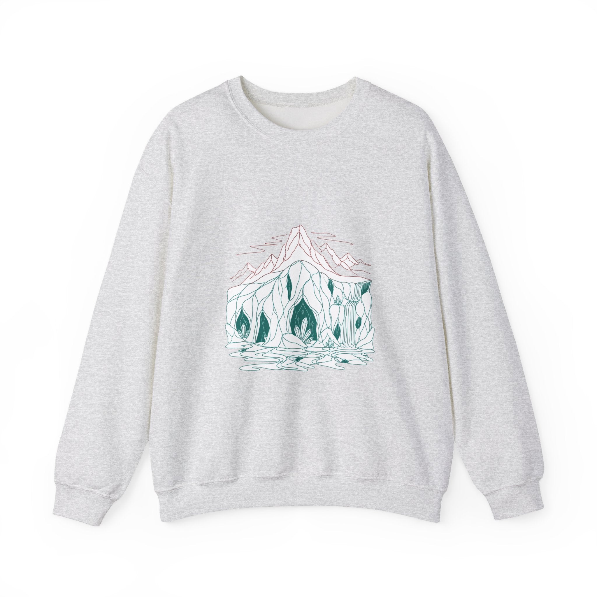 Matching Couple Sweatshirt - Volcano & Glacier Matching Couple Comfort Colors Crew Minimalist Art His Hers Christmas Gift - Design B